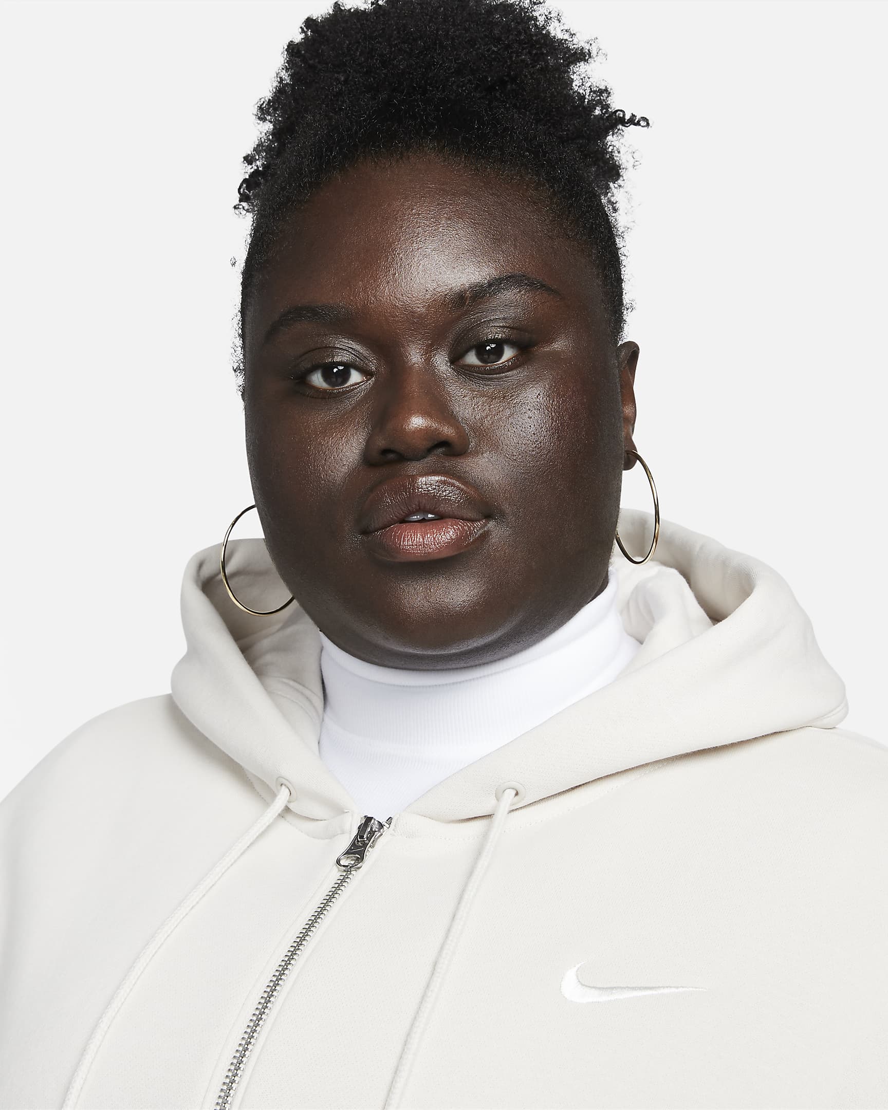 Sweat à capuche et zip oversize Nike Sportswear Phoenix Fleece pour Femme (grande taille) - Light Orewood Brown/Sail