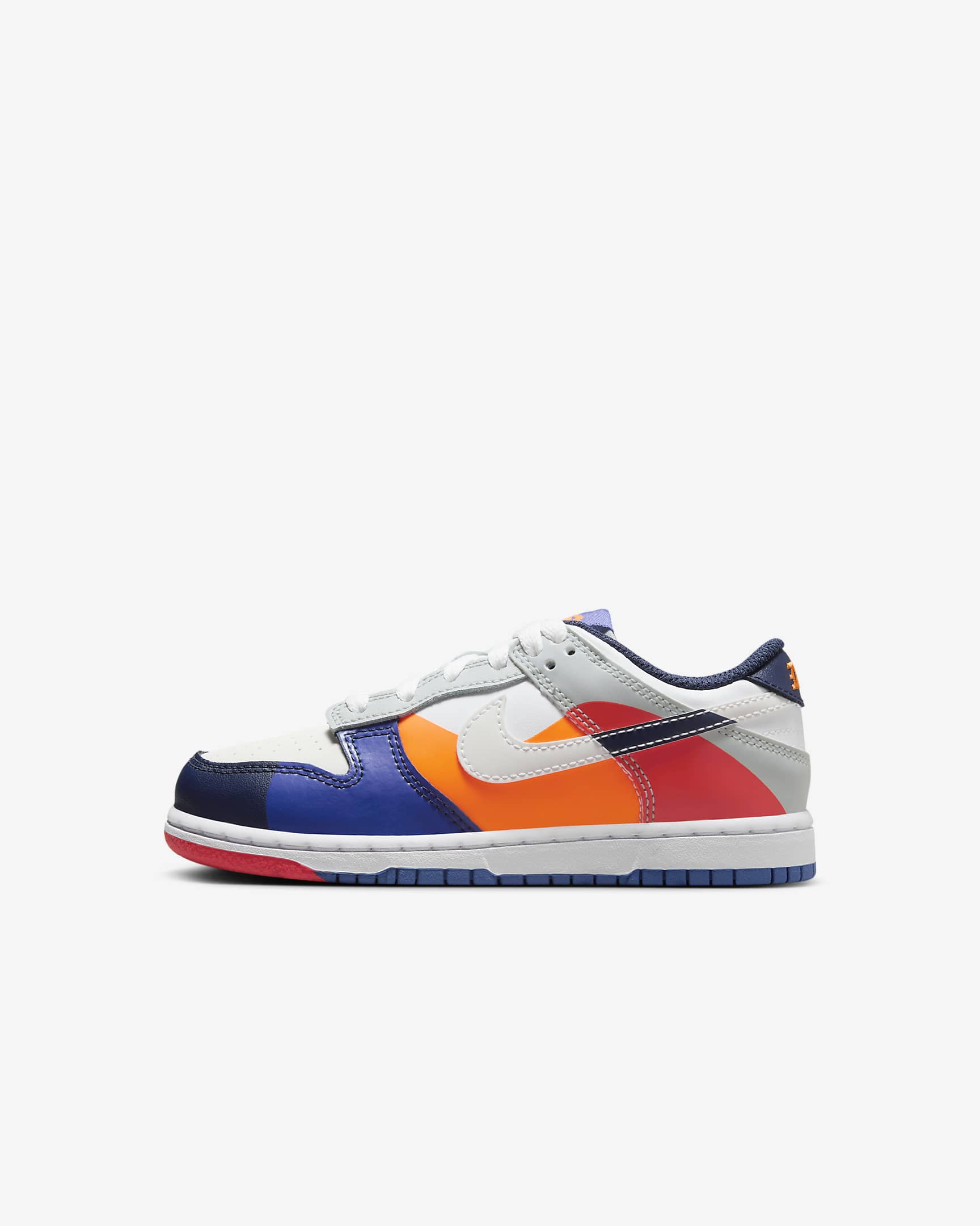 Nike Dunk Low SE Little Kids' Shoes - White/Light Silver/Midnight Navy/White