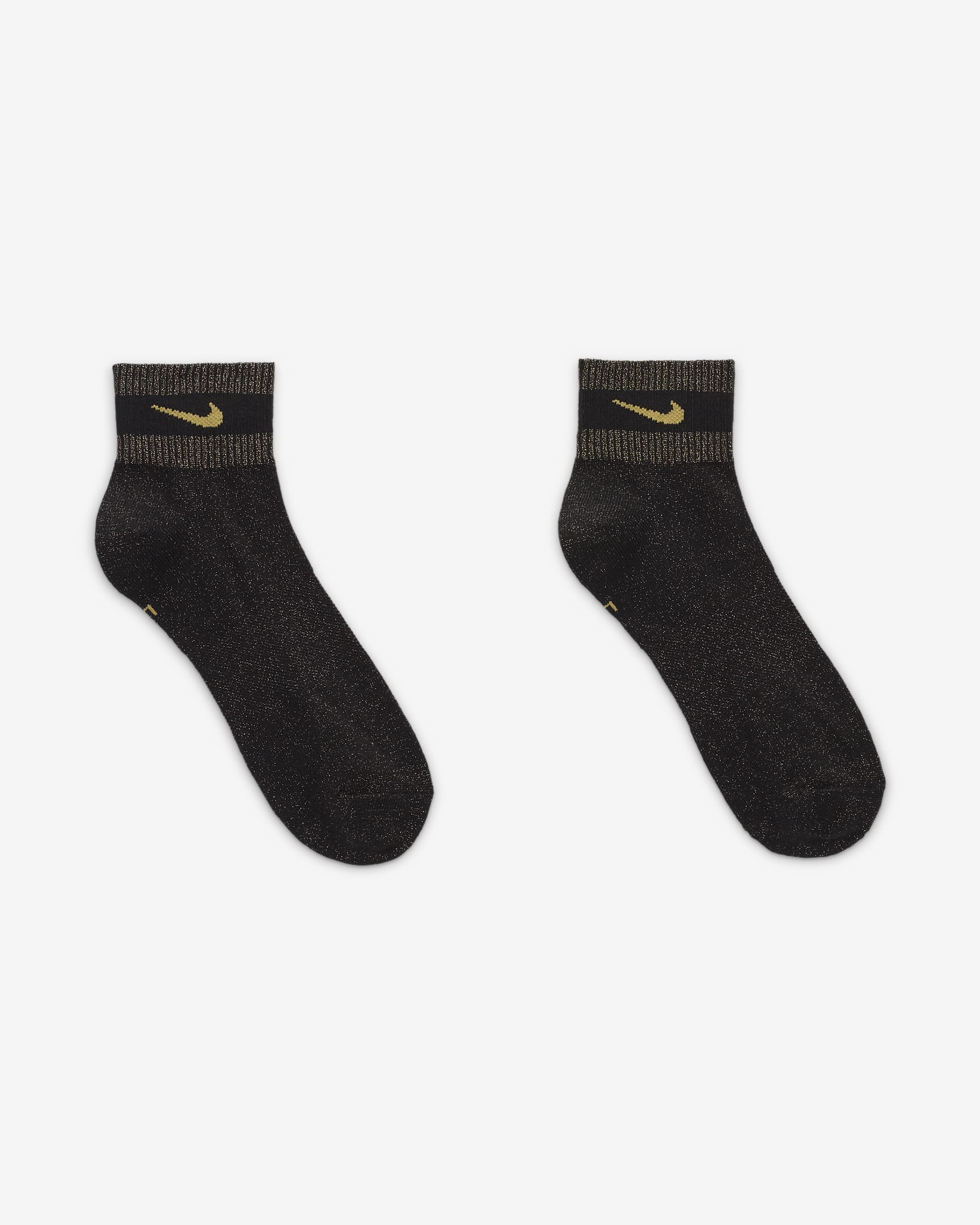 Nike Everyday Essentials Metallic Ankle Socks (1 Pair) - Black/Metallic Gold/Buff Gold