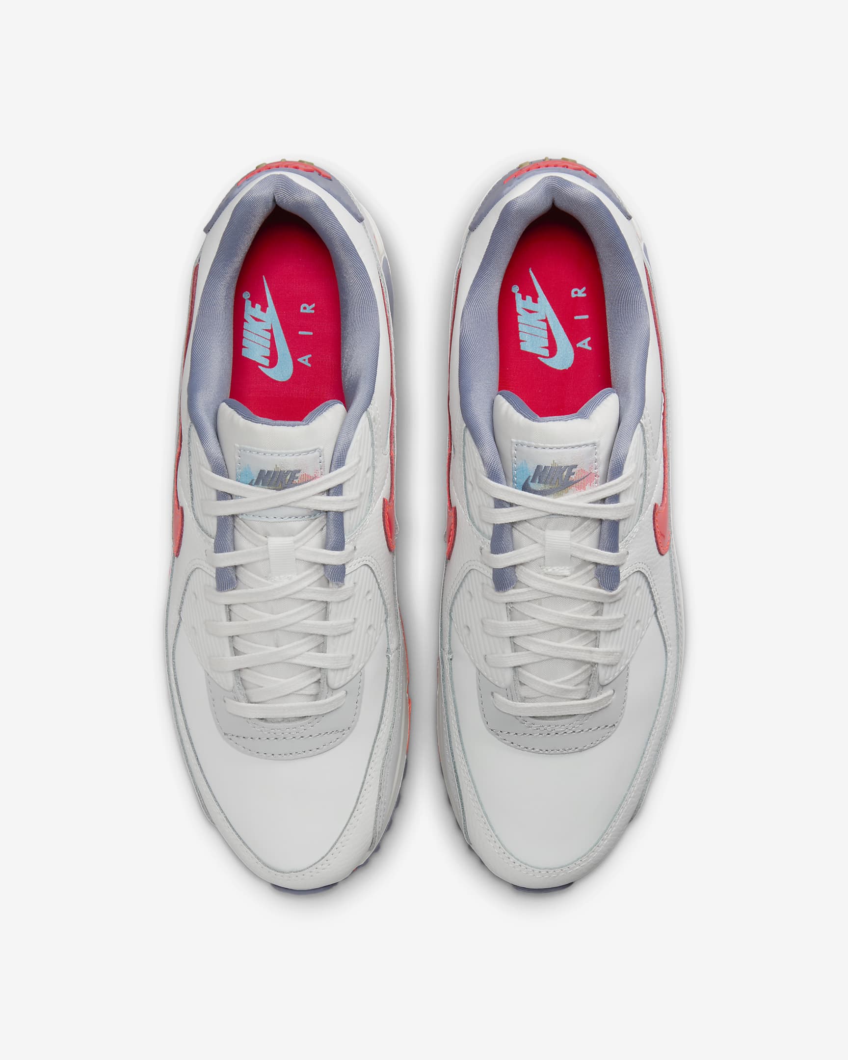 Nike Air Max 90 Premium Men's Shoes - Summit White/Ashen Slate/Pure Platinum/Bright Crimson