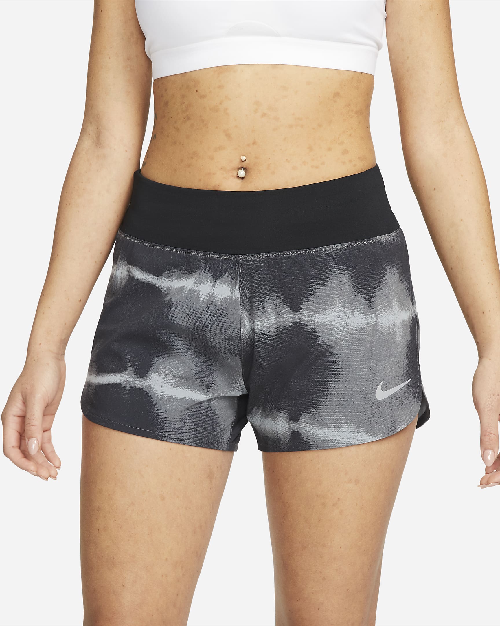 Nike DriFIT Eclipse Women's MidRise Printed Running Shorts. Nike HR