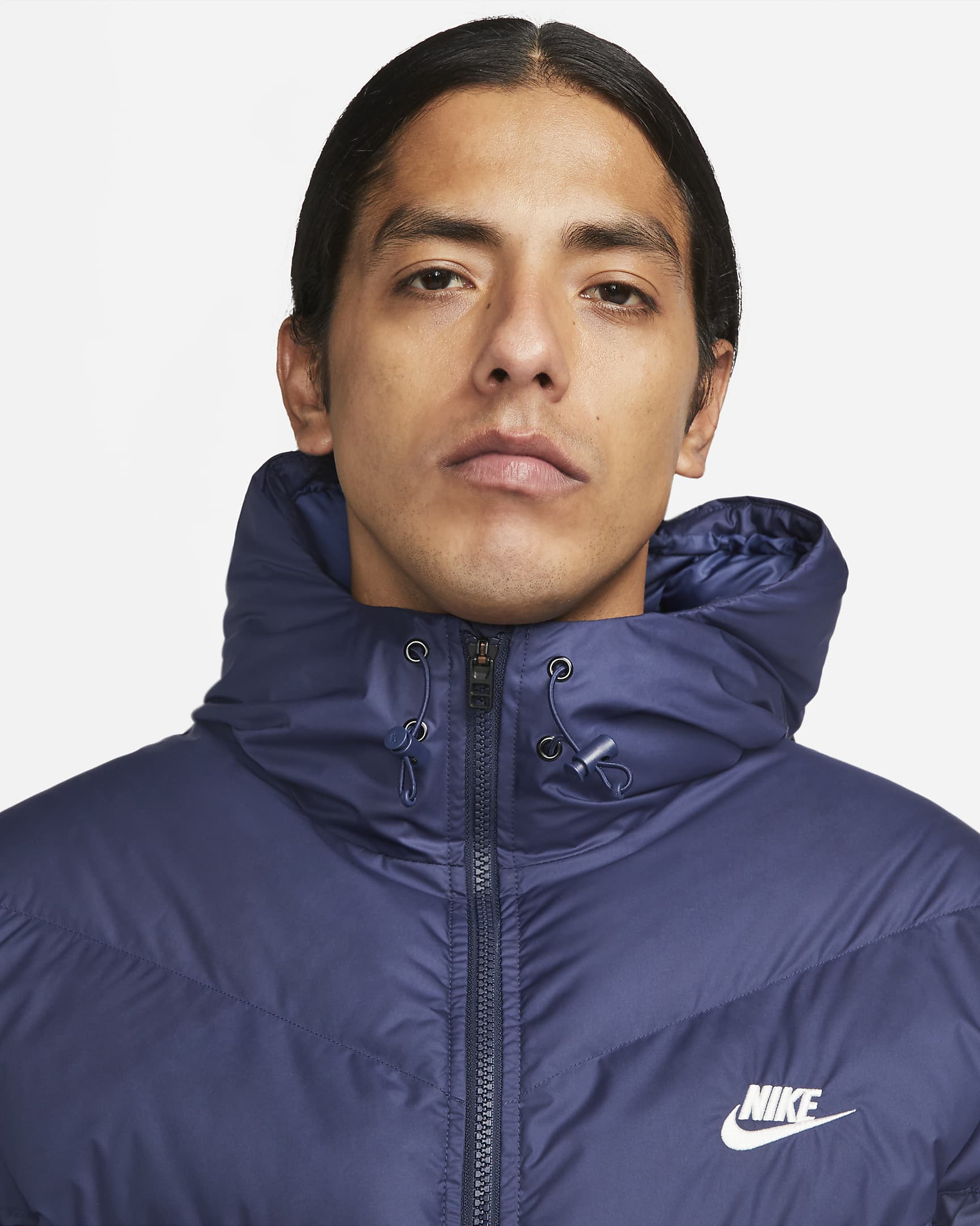 Pufferjacka med huva Nike Windrunner PrimaLoft® Storm-FIT för män - Midnight Navy/Obsidian/Sail