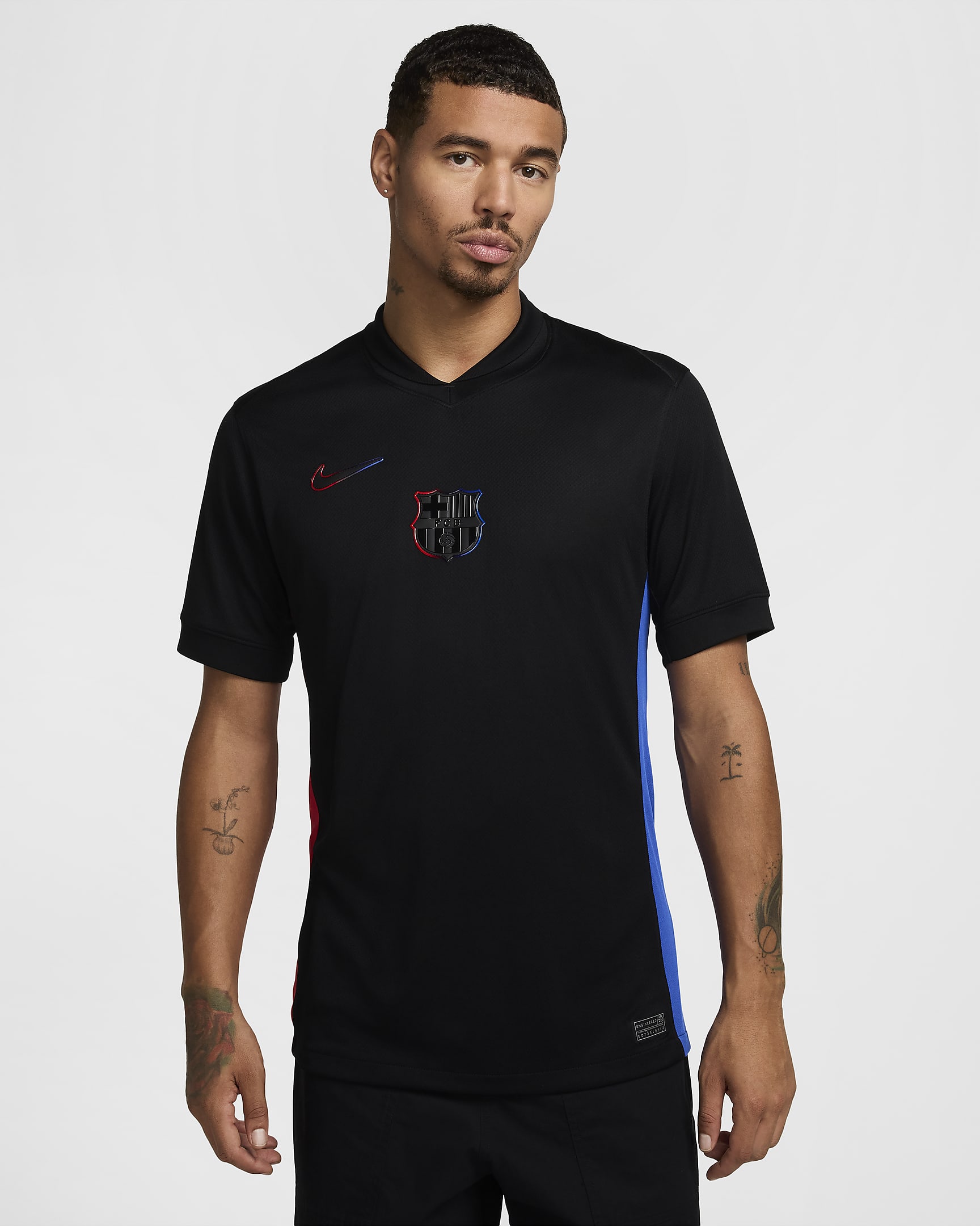 F.C. Barcelona 2024/25 Stadium Away Men's Nike Dri-FIT Football Replica Shirt - Black/Hyper Royal/University Red/Black