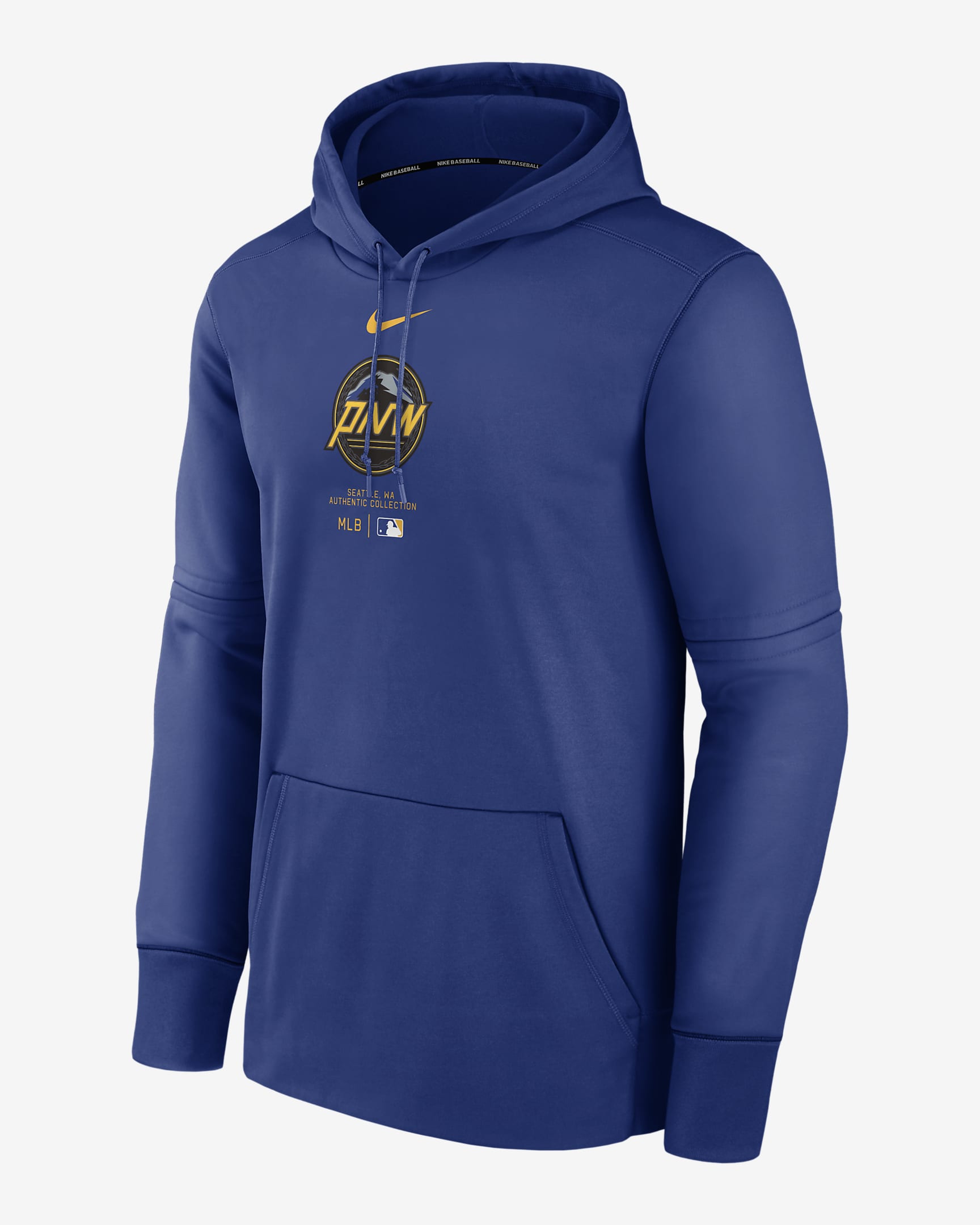 Seattle Mariners City Connect Practice Men's Nike Therma MLB Pullover Hoodie - Navy