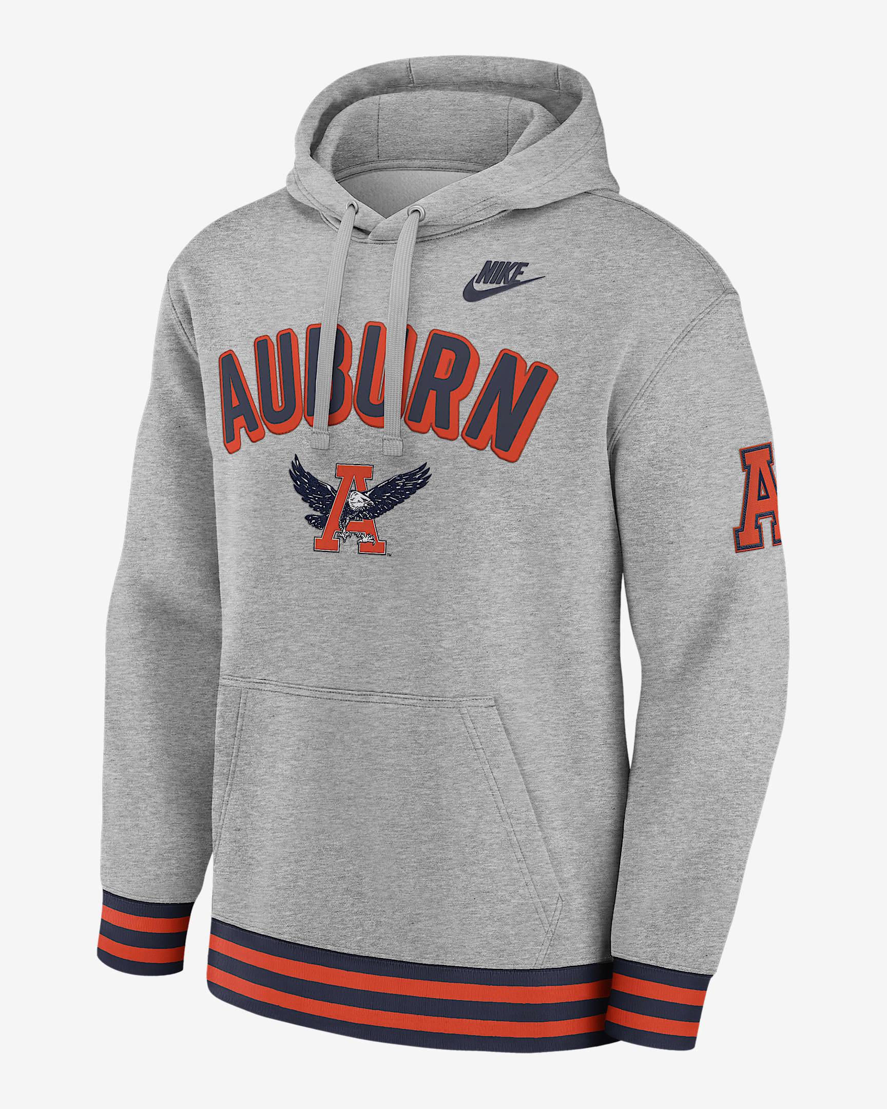 Sudadera con gorro sin cierre universitaria Nike para hombre Auburn Legacy Retro - Gris