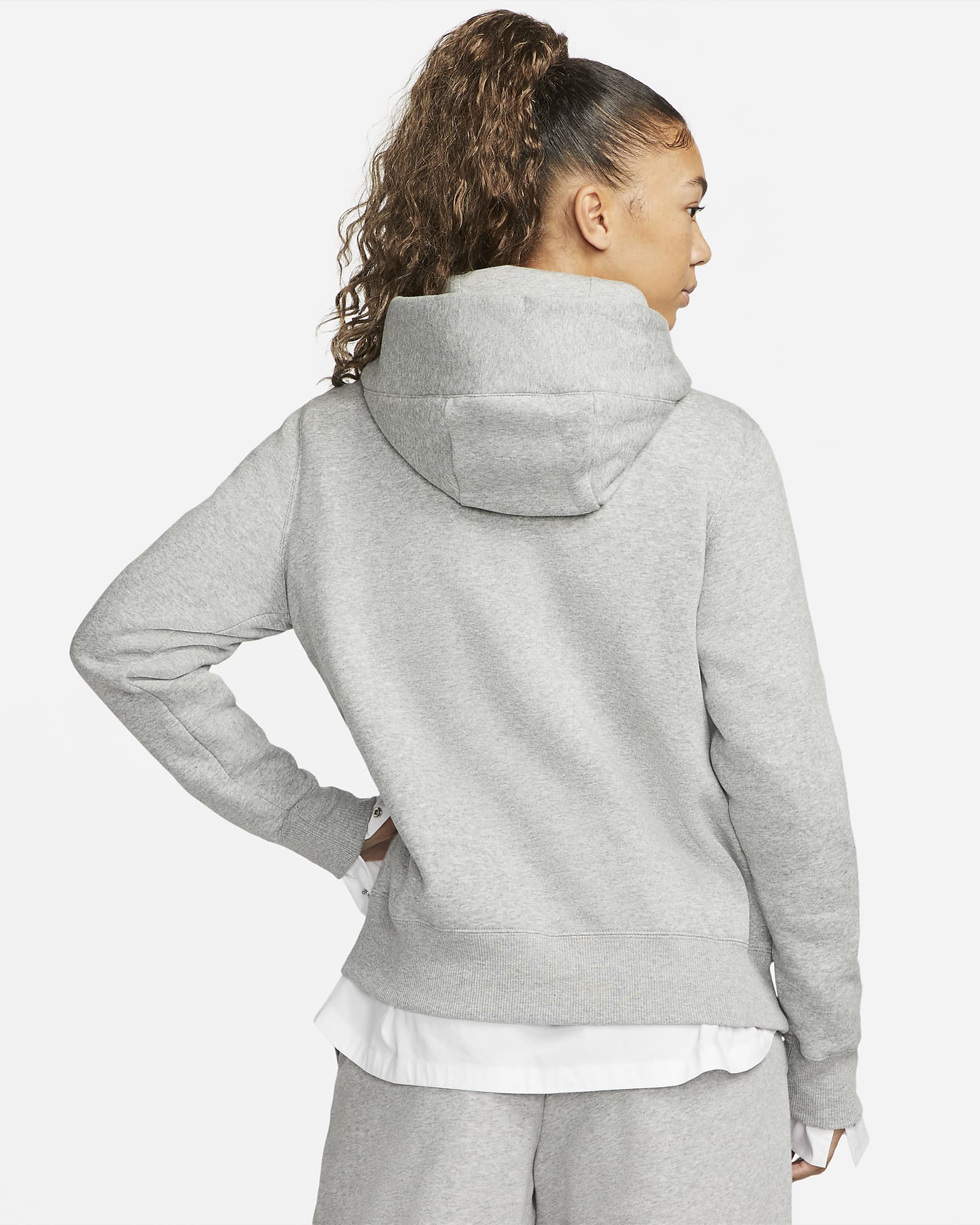 Nike Sportswear Phoenix Fleece Women's Pullover Hoodie - Dark Grey Heather/Sail