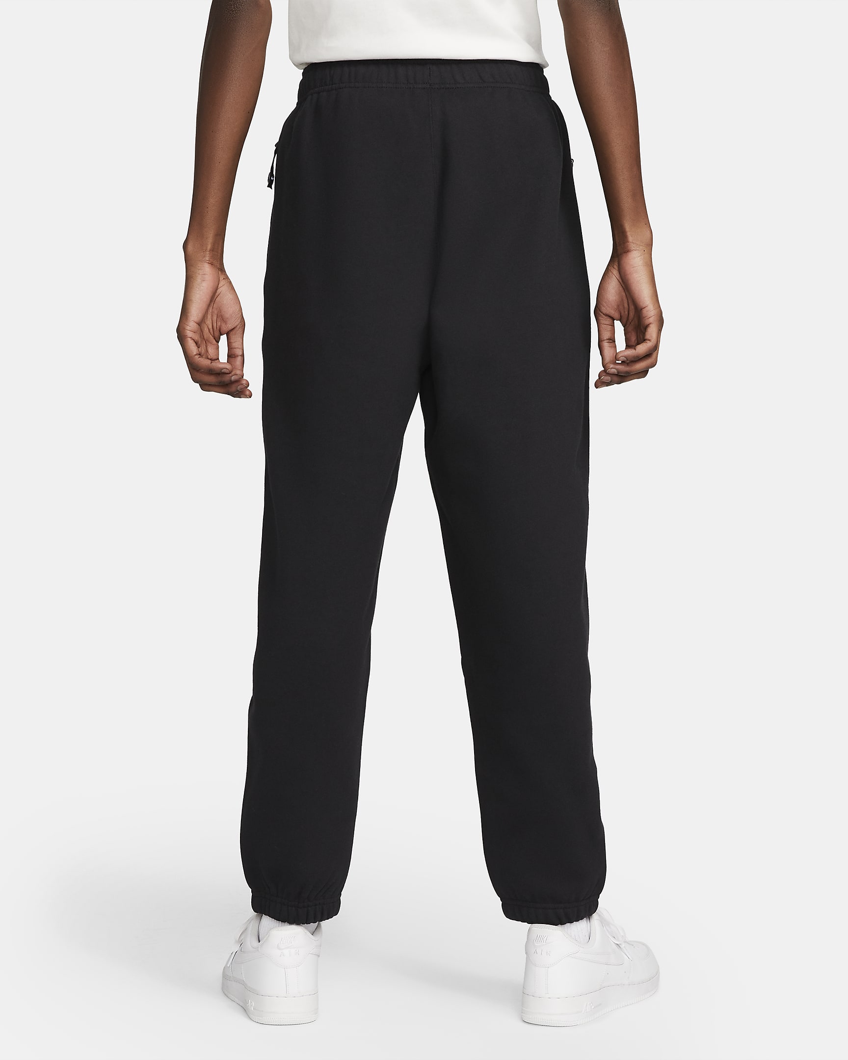 Nike Solo Swoosh Men's Fleece Trousers - Black/White