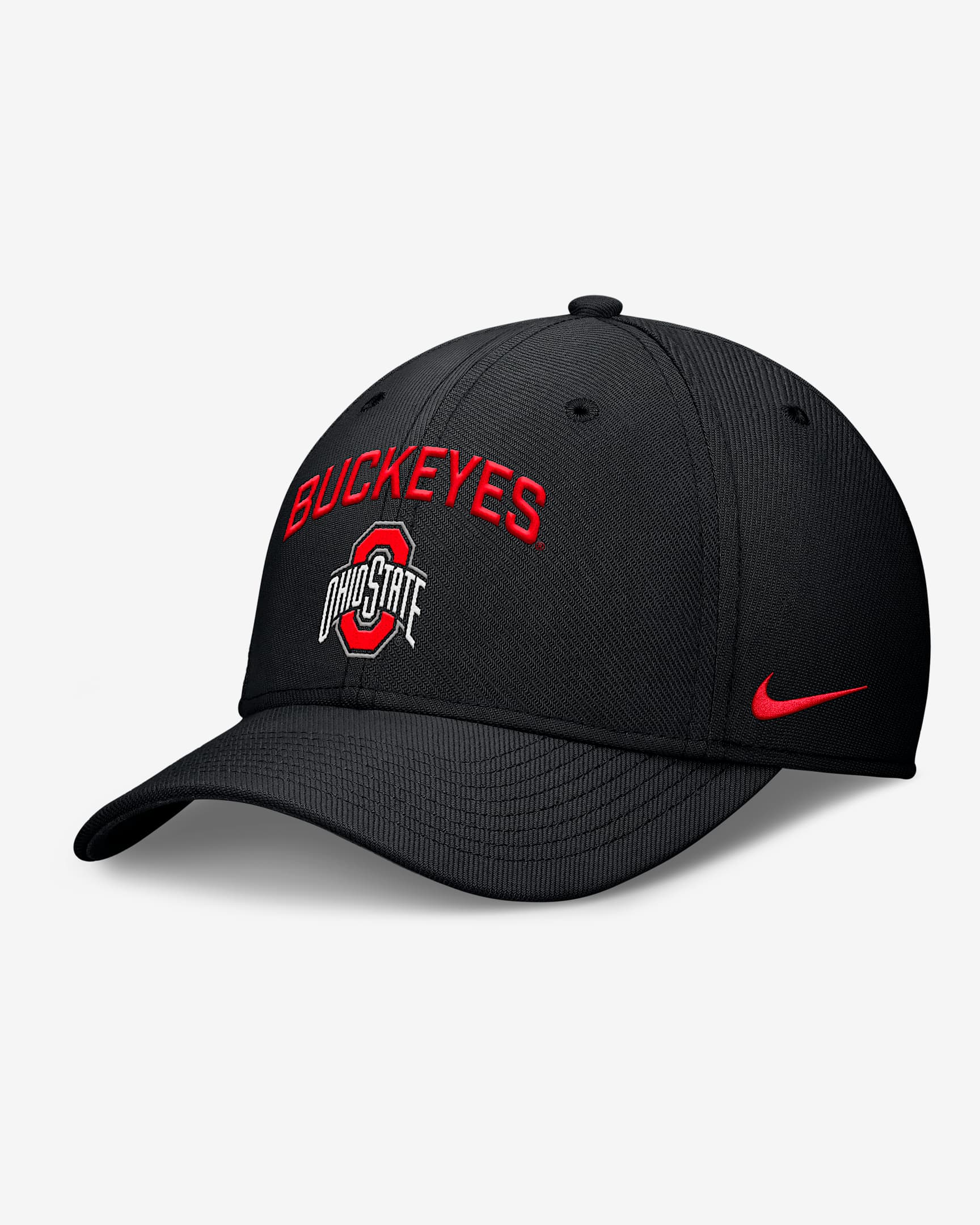 Ohio State On-Field Rise Swoosh Men's Nike Dri-FIT College Hat - Black