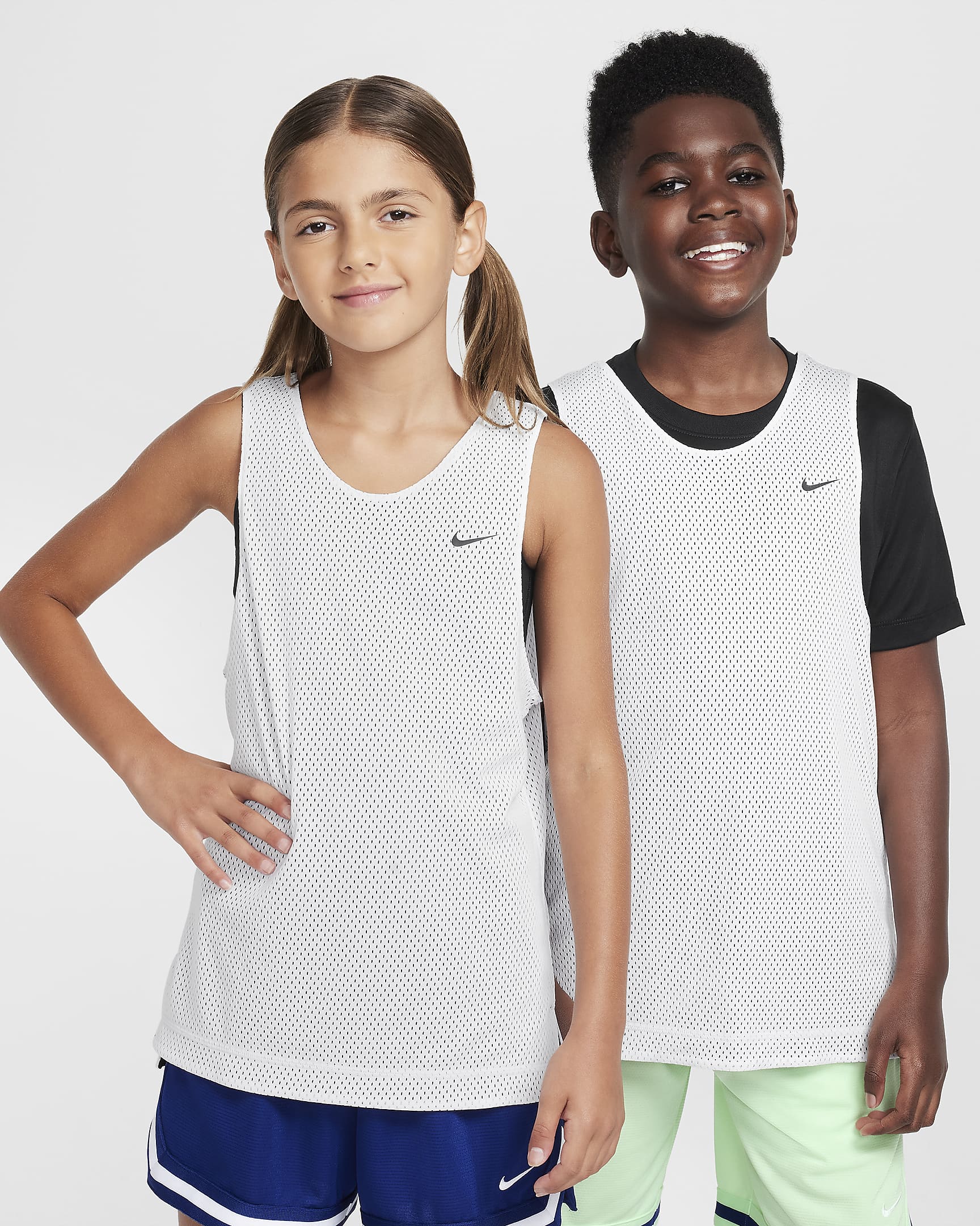 Oboustranný dres Nike Dri-FIT pro větší děti - Bílá/Černá/Černá