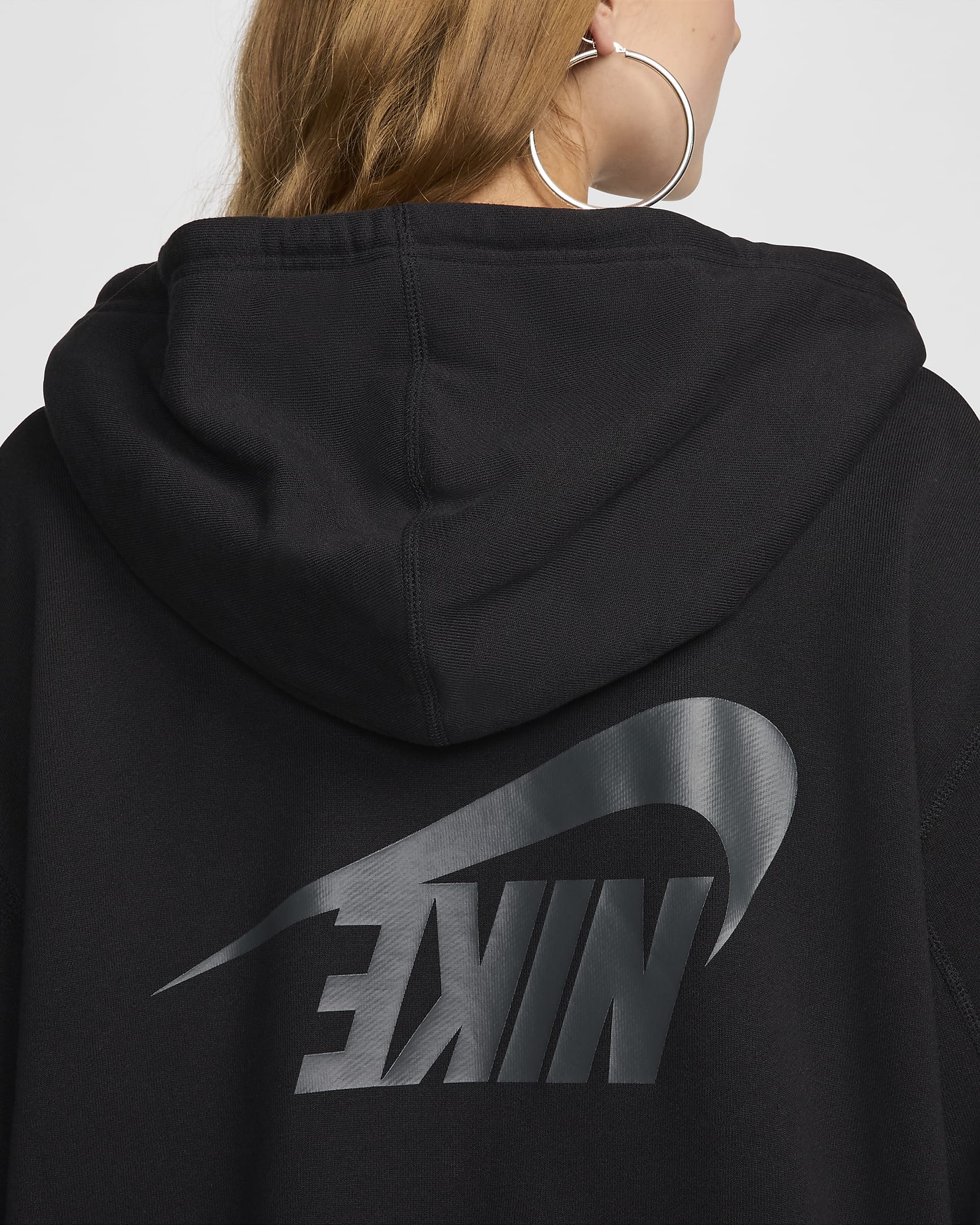 Nike Sportswear Women's Oversized Full-Zip French Terry Hoodie - Black/Anthracite