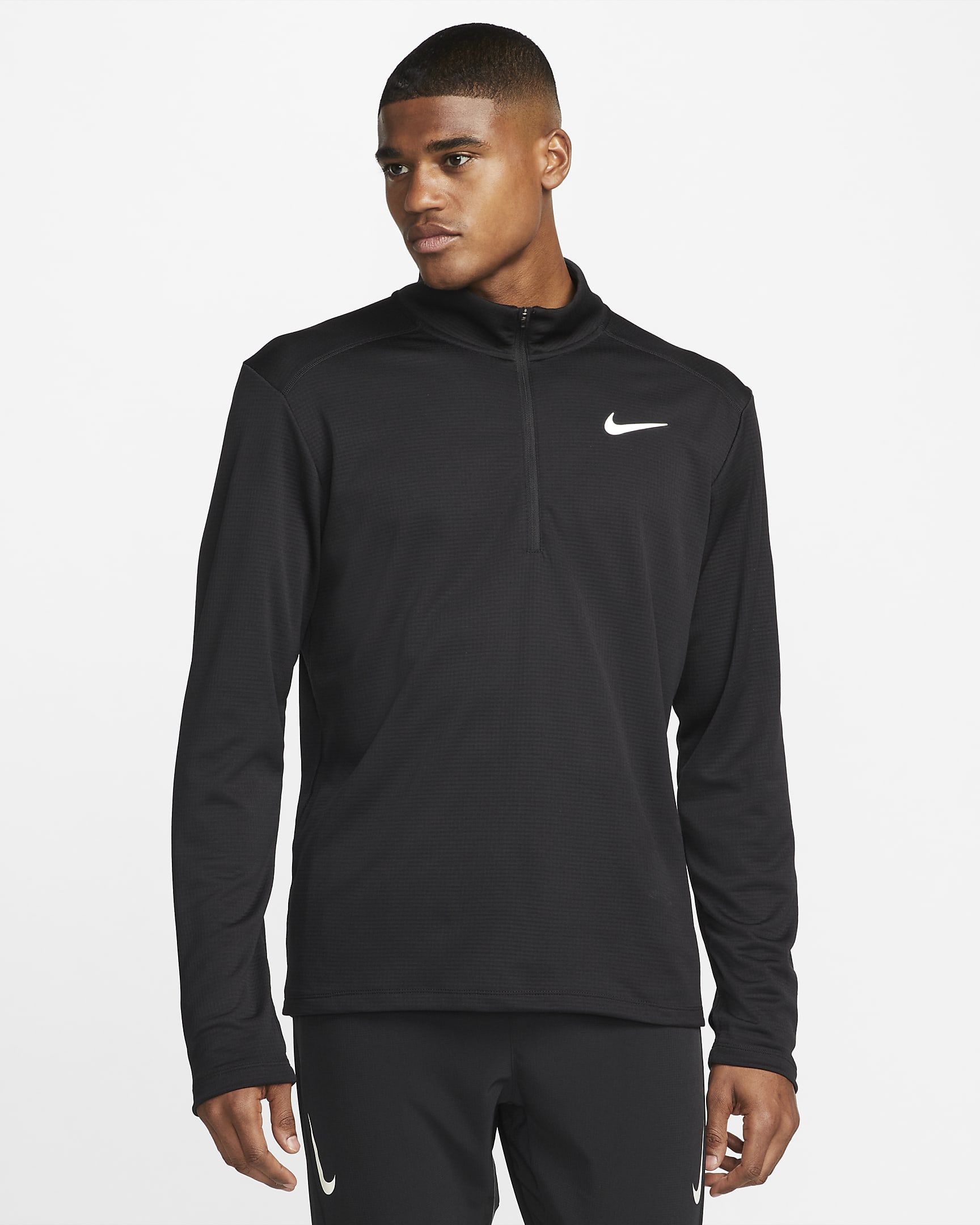 Nike Pacer-løbeoverdel med 1/2 lynlås til mænd - sort/sort