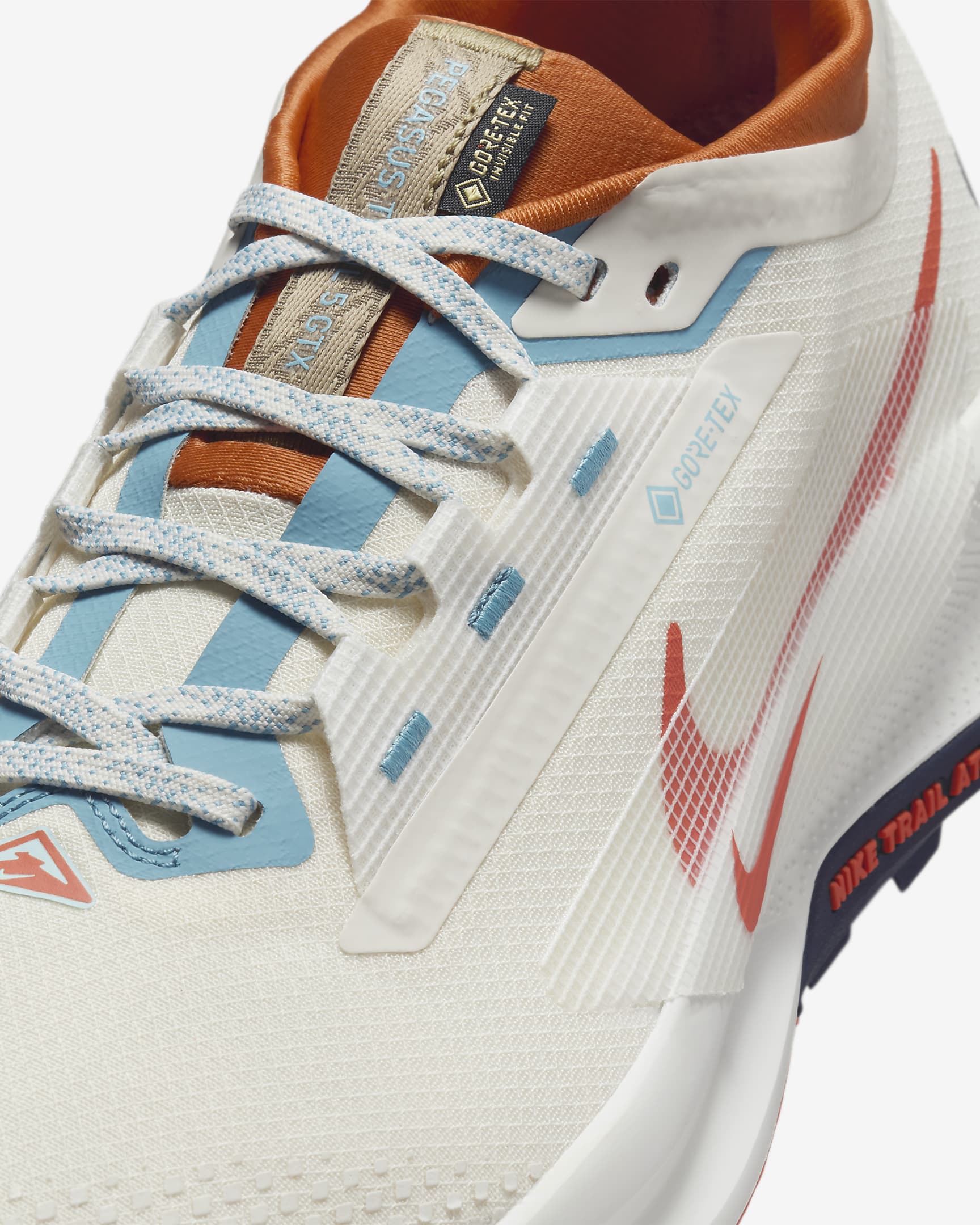 Nike Pegasus Trail 5 GORE-TEX Men's Waterproof Trail Running Shoes - Phantom/Dark Russet/Denim Turquoise/Vintage Coral