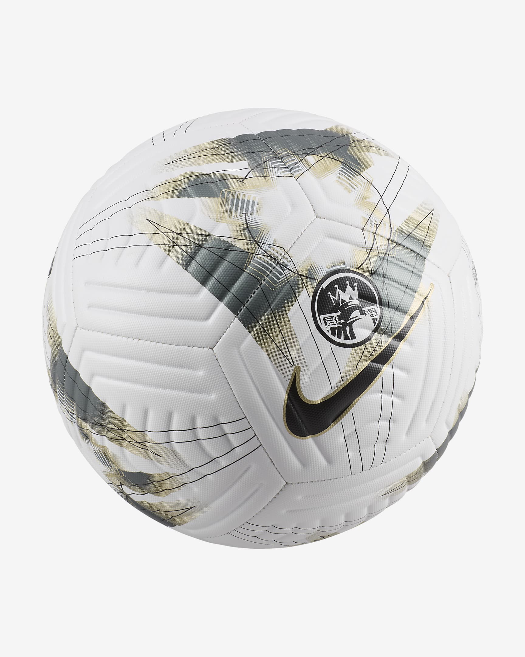 Premier League Academy Fußball - Weiß/Metallic Gold Star/Schwarz