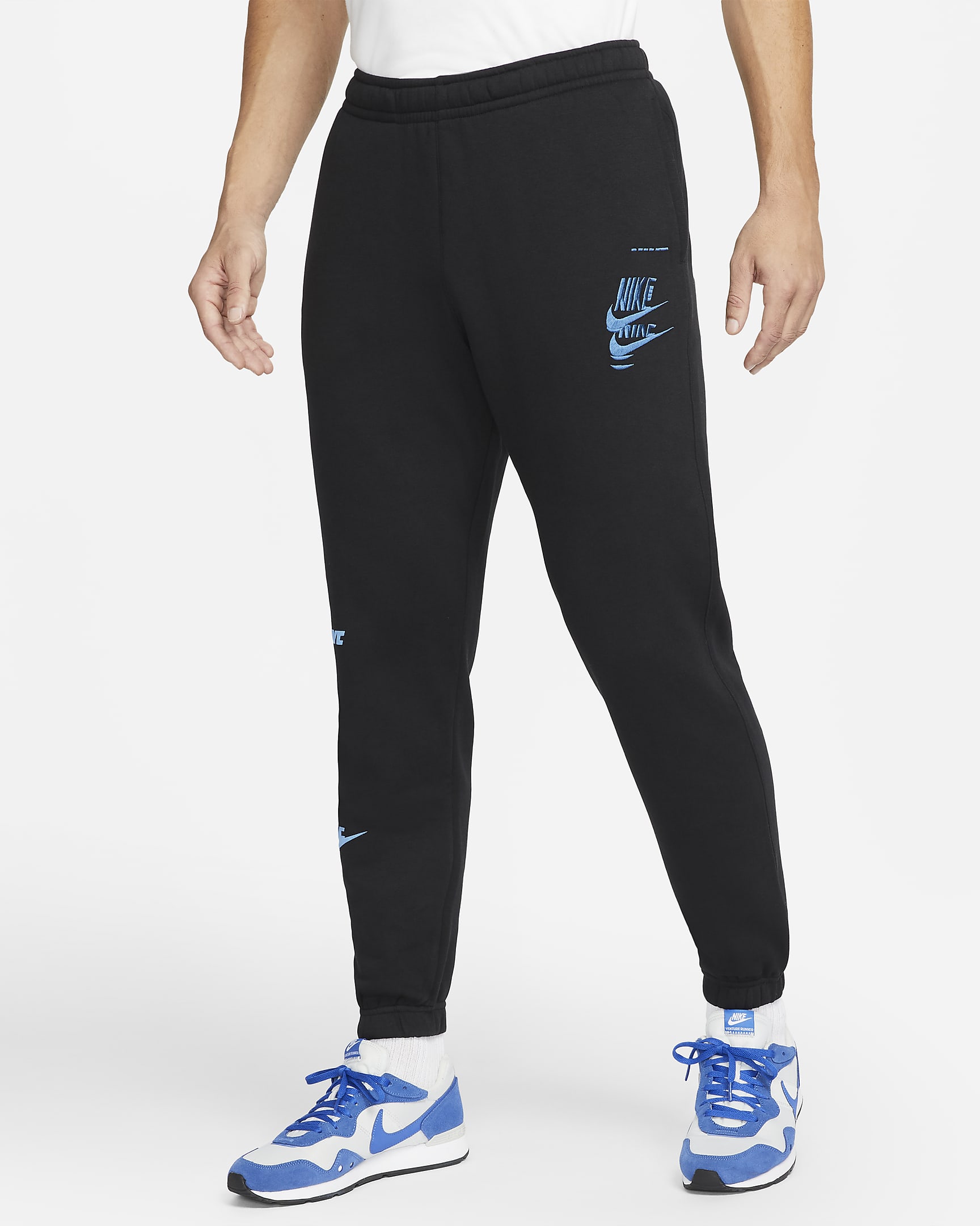 Pants de tejido Fleece para hombre Nike Sportswear Sport Essentials+ - Negro/Blanco