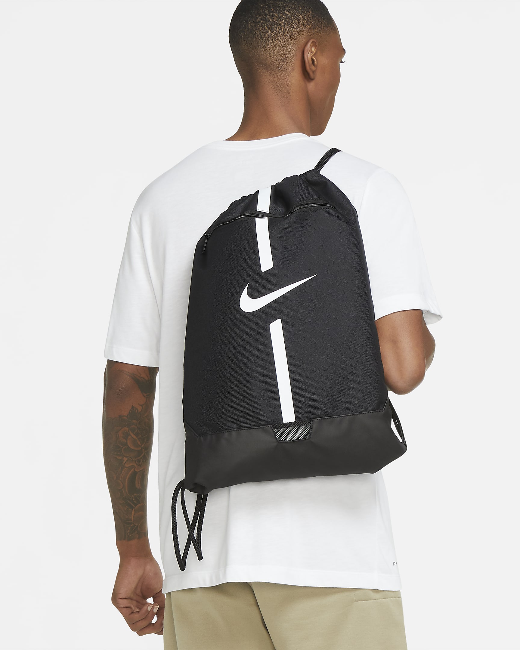 Nike Academy Gymtas voor voetbal (18 liter) - Zwart/Zwart/Wit