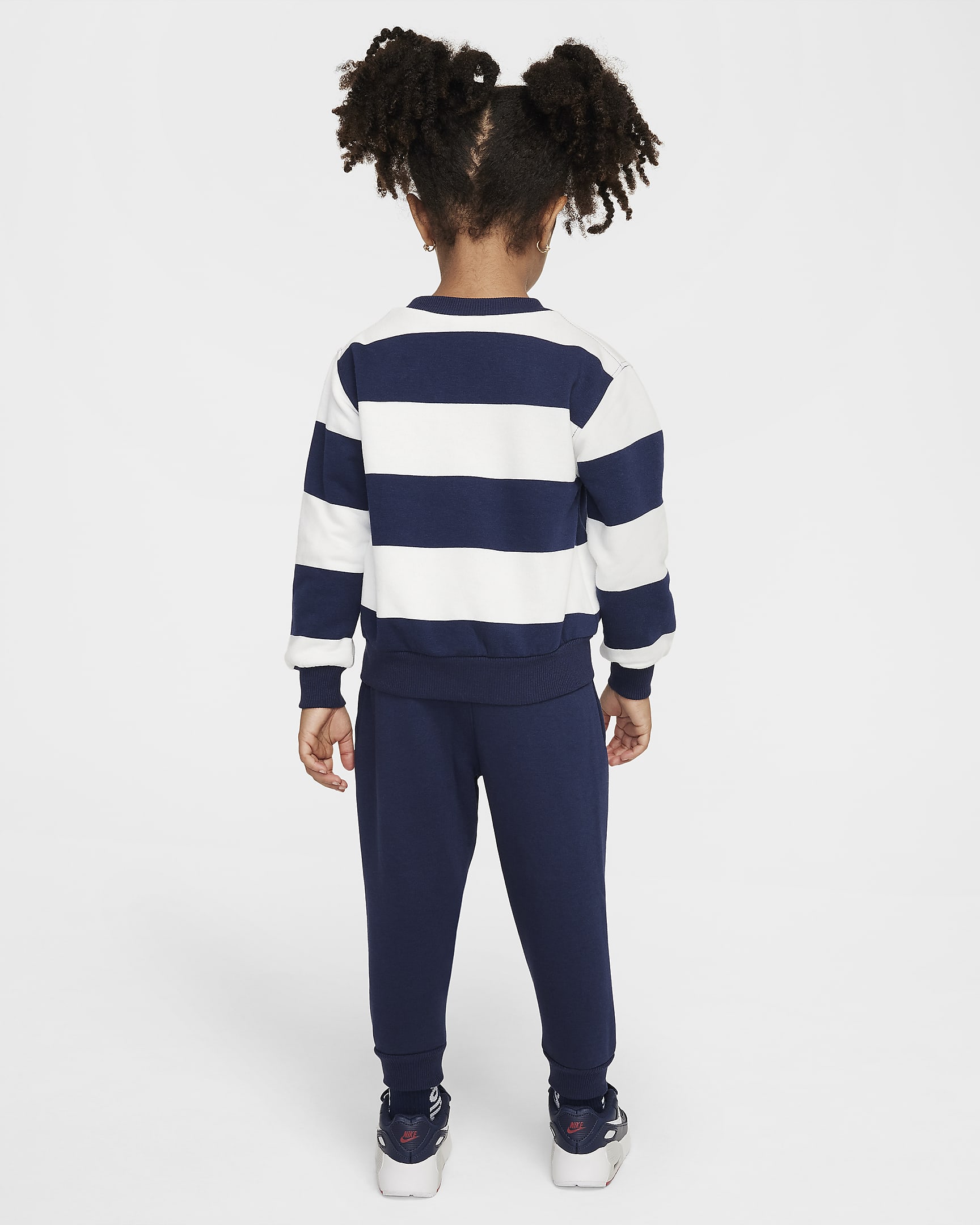 Nike Sportswear Club Toddler 2-Piece Rugby Stripe Crew Set - Midnight Navy