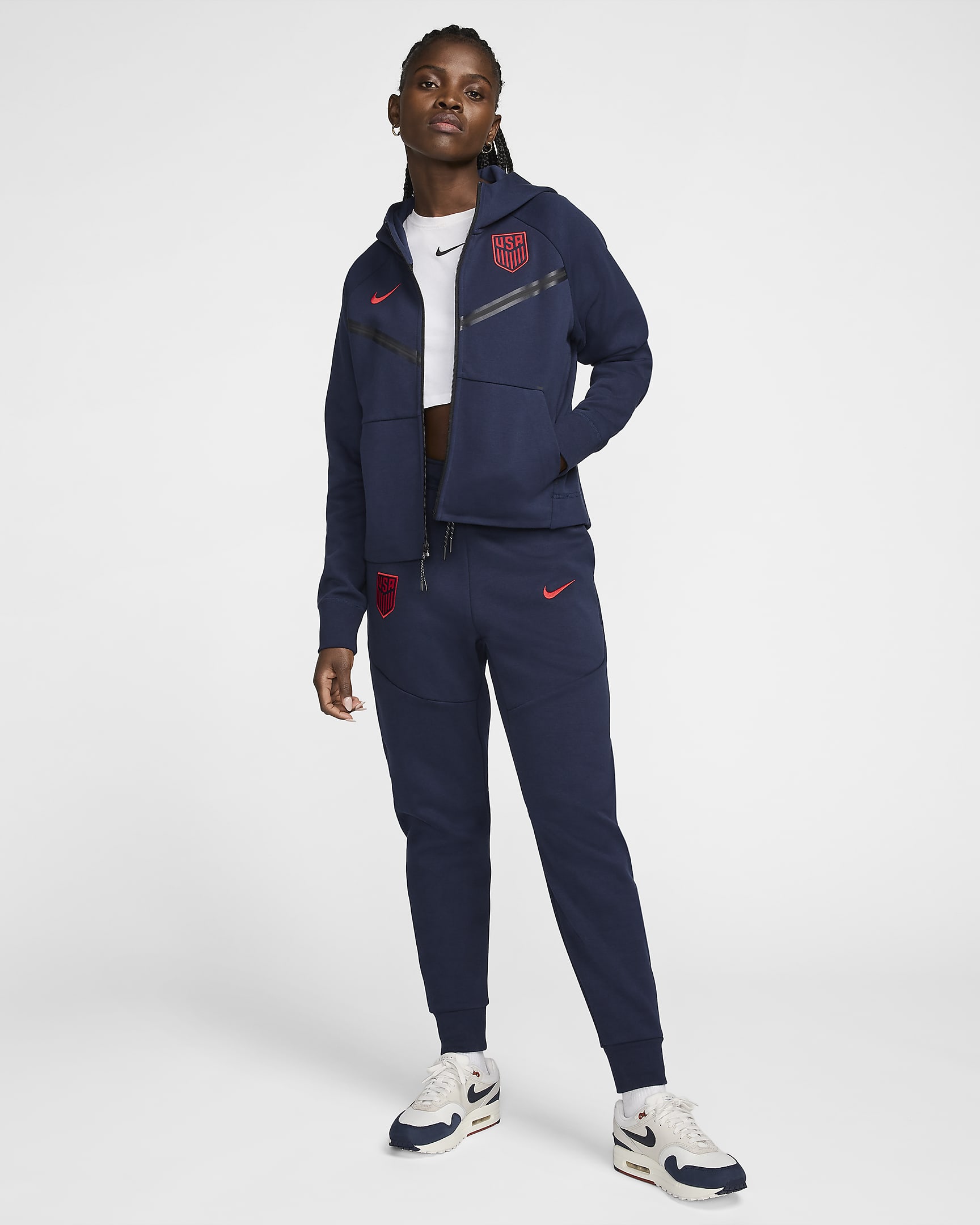 USMNT Tech Fleece Windrunner Women's Nike Soccer Full-Zip Hoodie. Nike.com