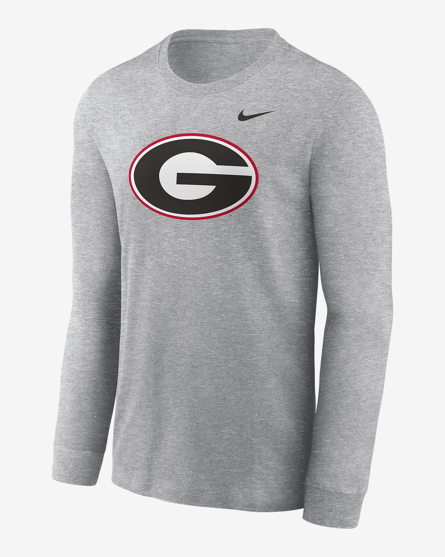 Georgia Bulldogs Primary Logo Men's Nike College Long-Sleeve T-Shirt - Dark Grey Heather