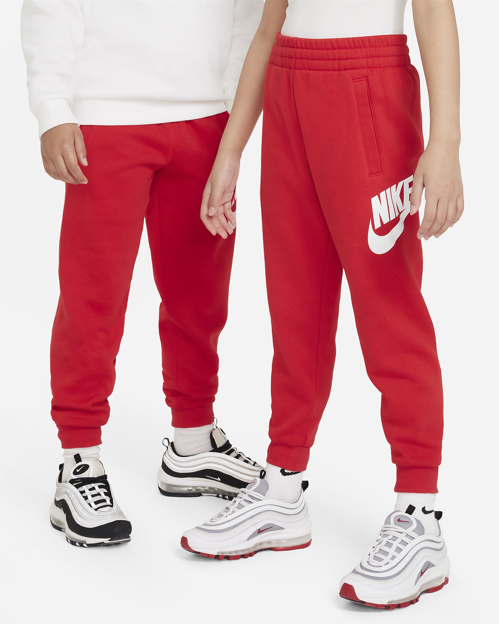 Joggers para niños talla grande Nike Club Fleece - Rojo universitario/Blanco