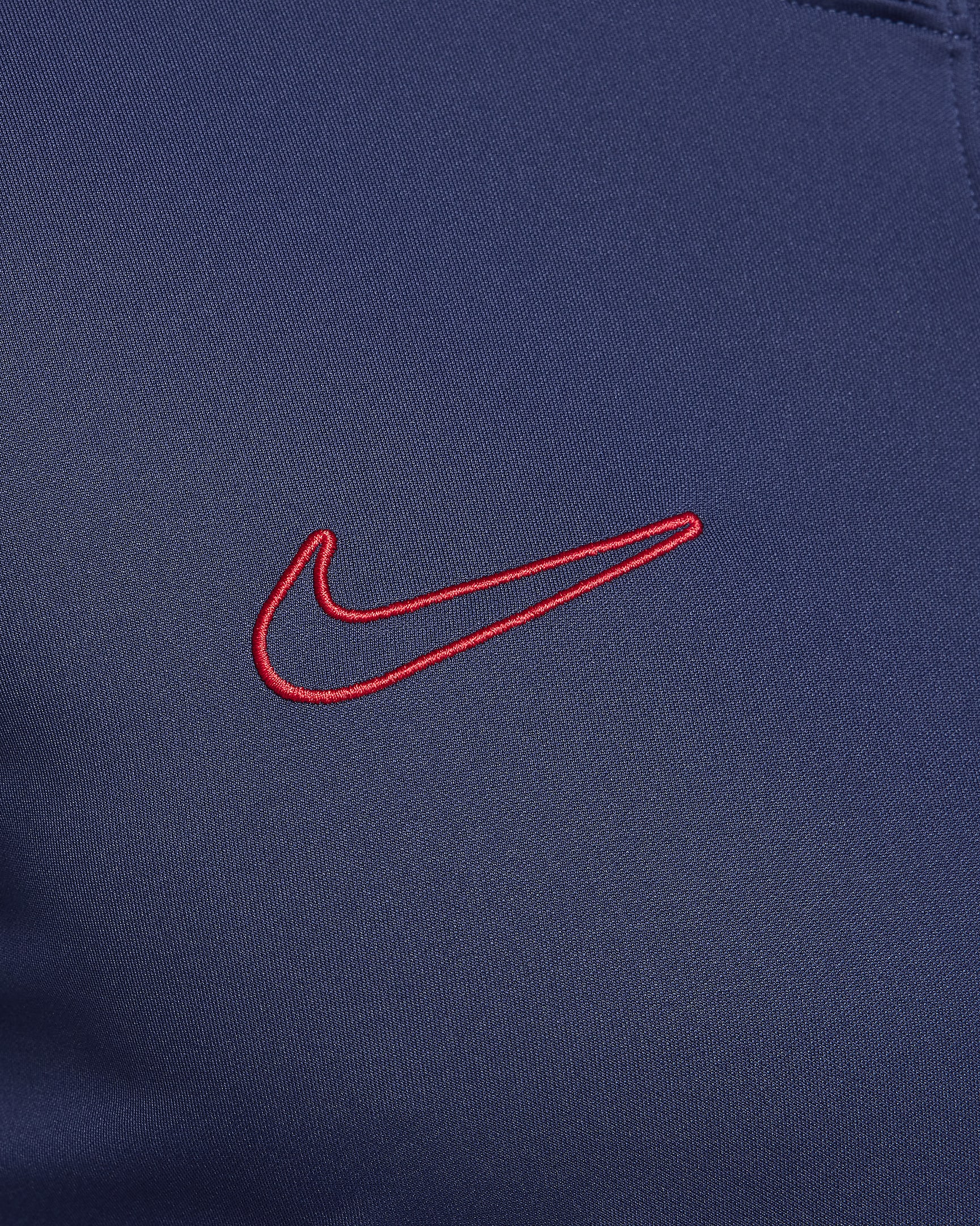 Nike Academy Dri-FIT fotballoverdel med glidelås i halsen til herre - Midnight Navy/Light Photo Blue/University Red