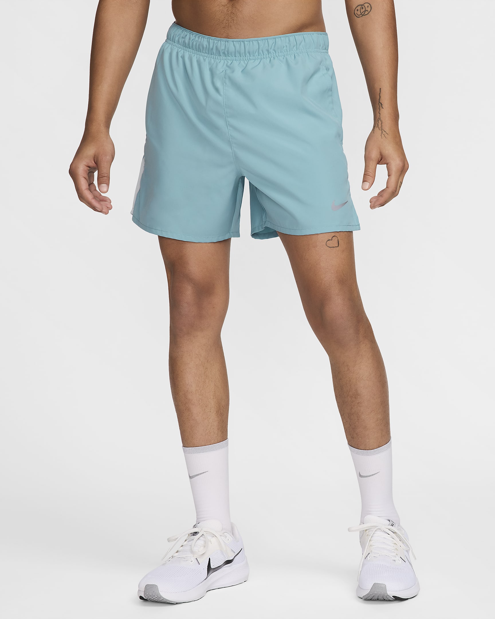 Nike Challenger Dri-FIT-Laufshorts mit Futter für Herren (ca. 12,5 cm) - Denim Turquoise/Glacier Blue/Schwarz