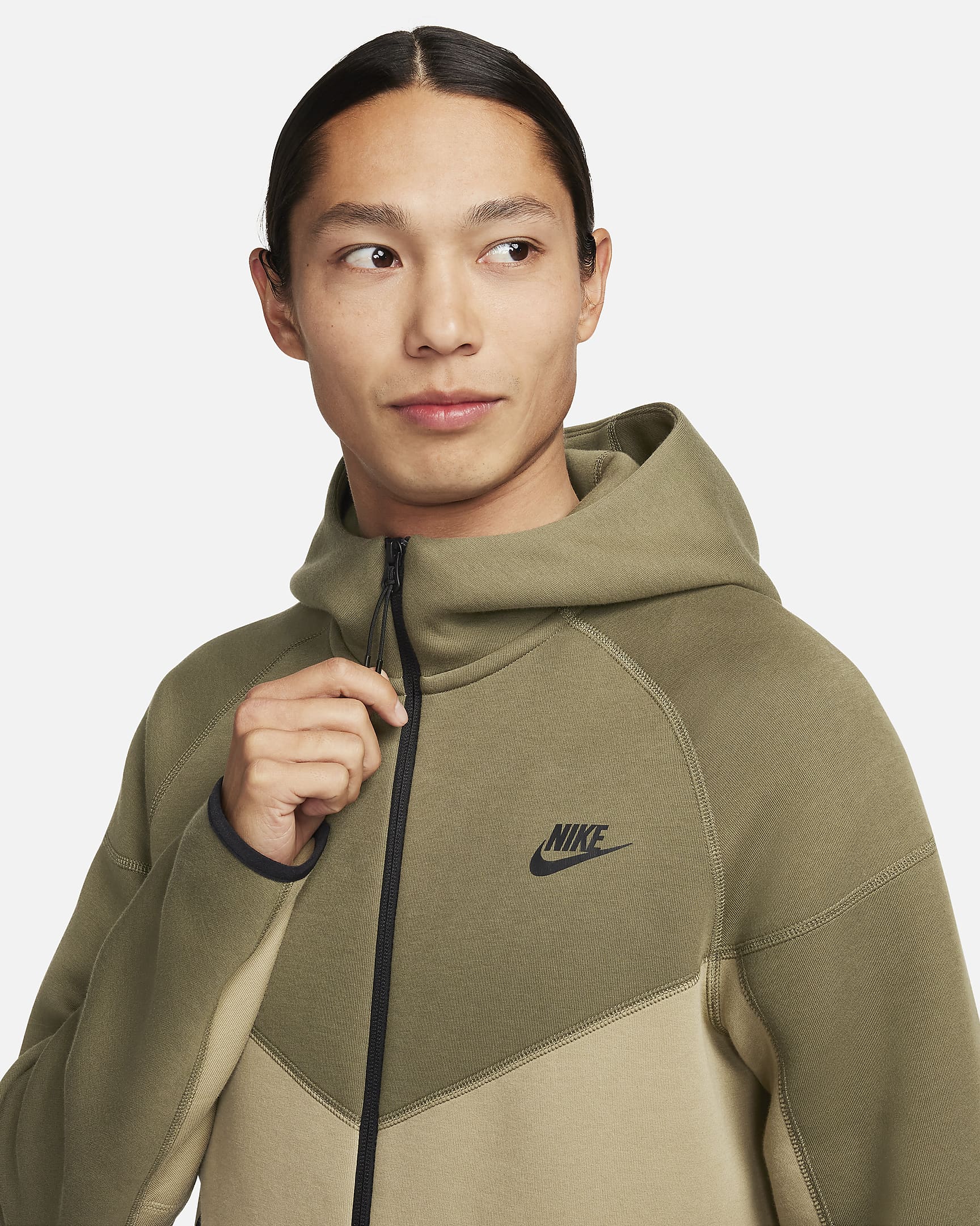 Nike Sportswear Tech Fleece Windrunner Men's Full-Zip Hoodie - Neutral Olive/Medium Olive/Black