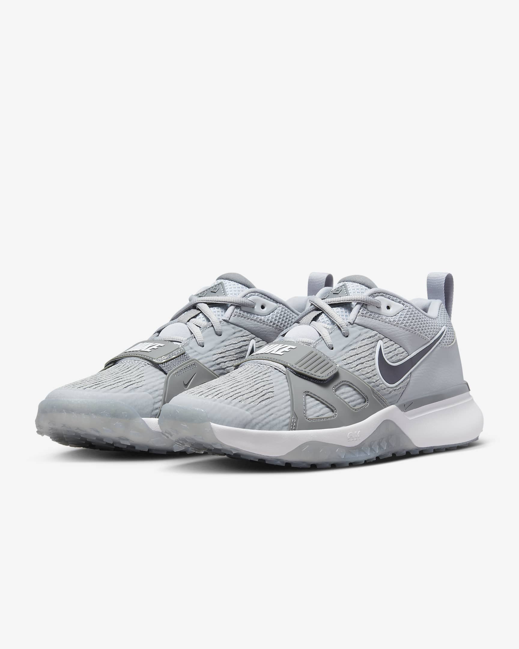 Tenis de béisbol para hombre Nike Air Zoom Diamond Elite Turf - Gris lobo/Gris azulado/Carmesí brillante/Blanco