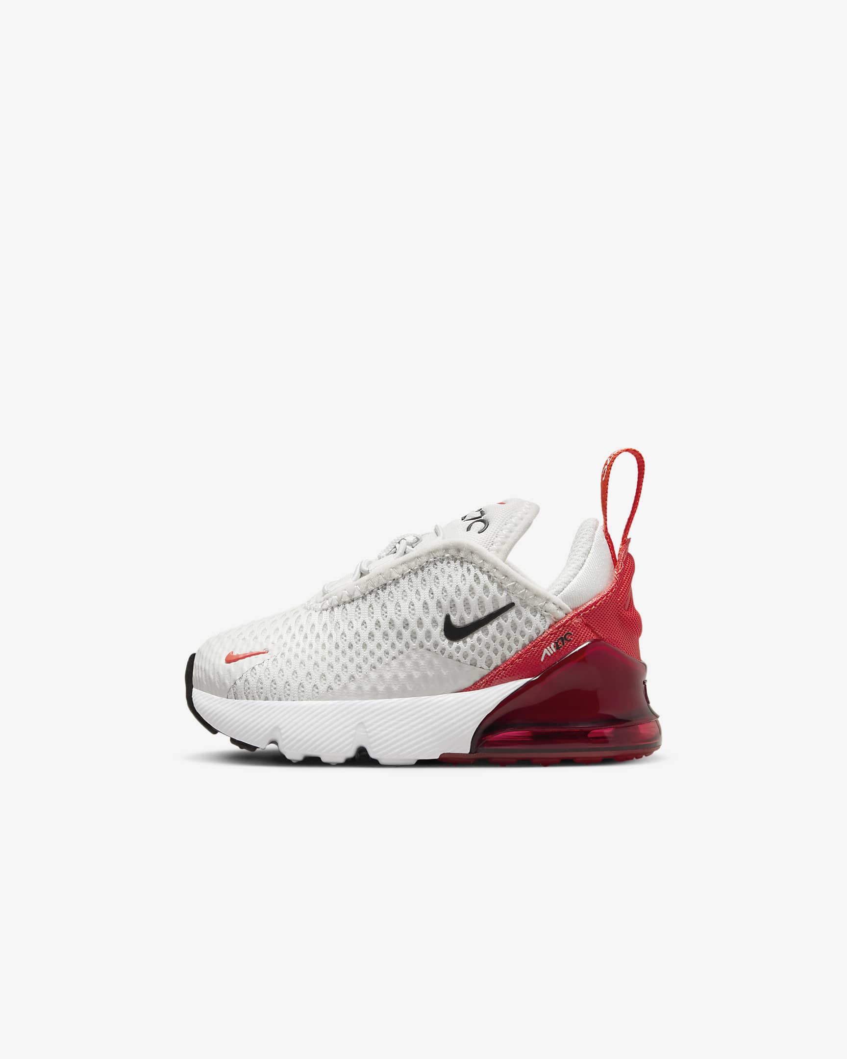 Tenis para bebé e infantil Nike Air Max 270 - Polvo fotón/Rojo picante/Negro