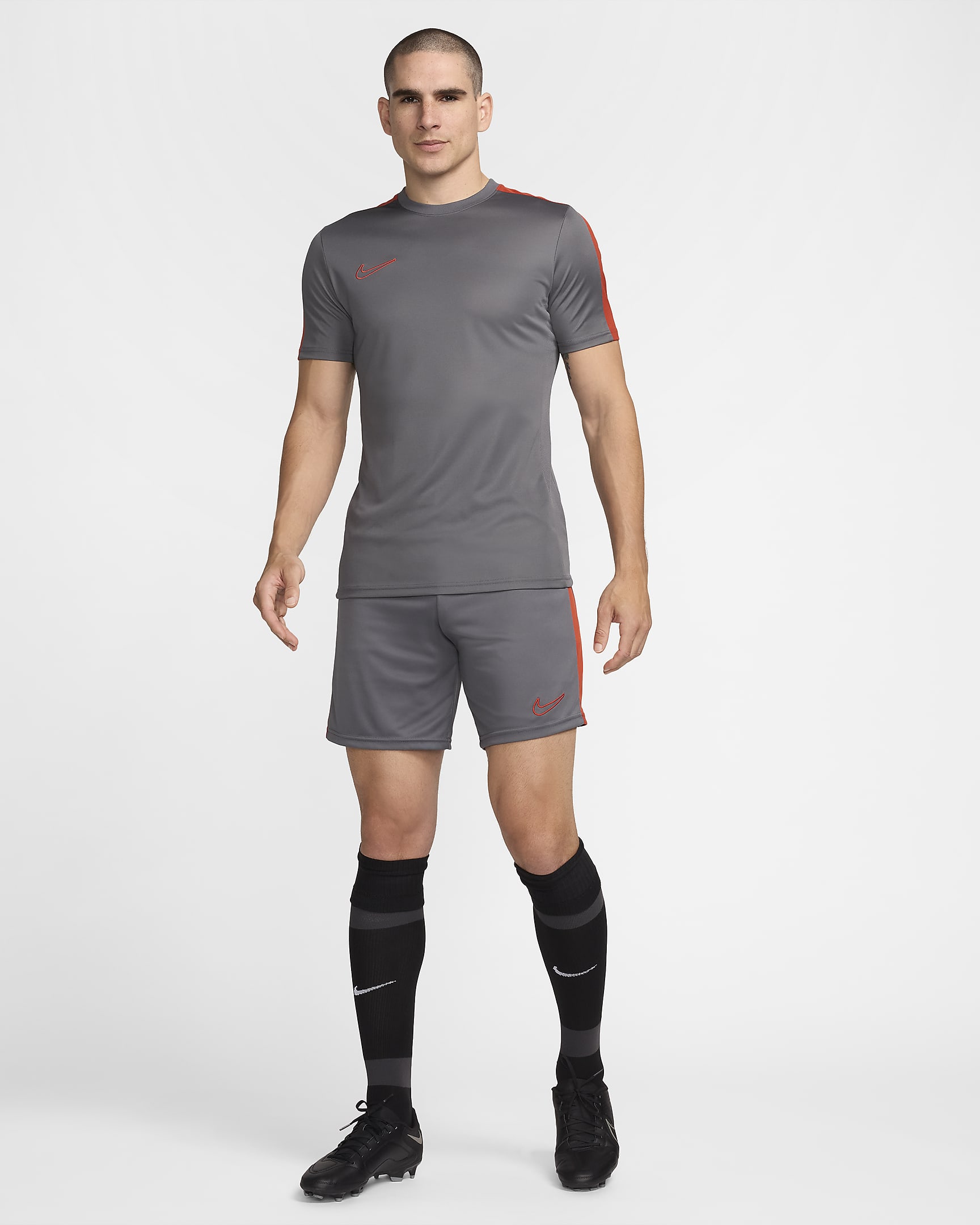 Shorts de fútbol Dri-FIT para hombre Nike Dri-FIT Academy - Gris hierro/Rojo dragón/Rojo dragón