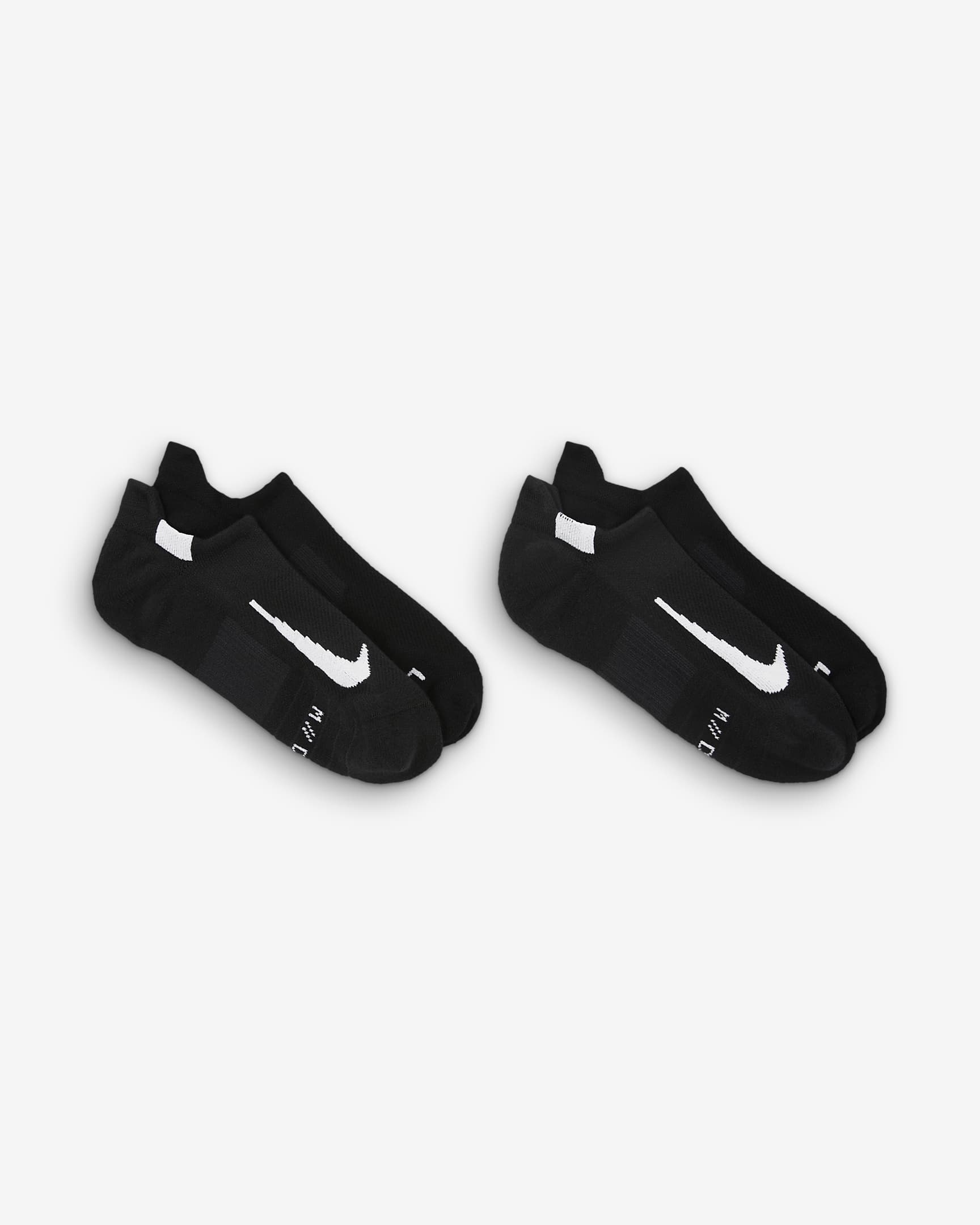 Chaussettes de running invisibles Nike Multiplier (2 paires) - Noir/Blanc