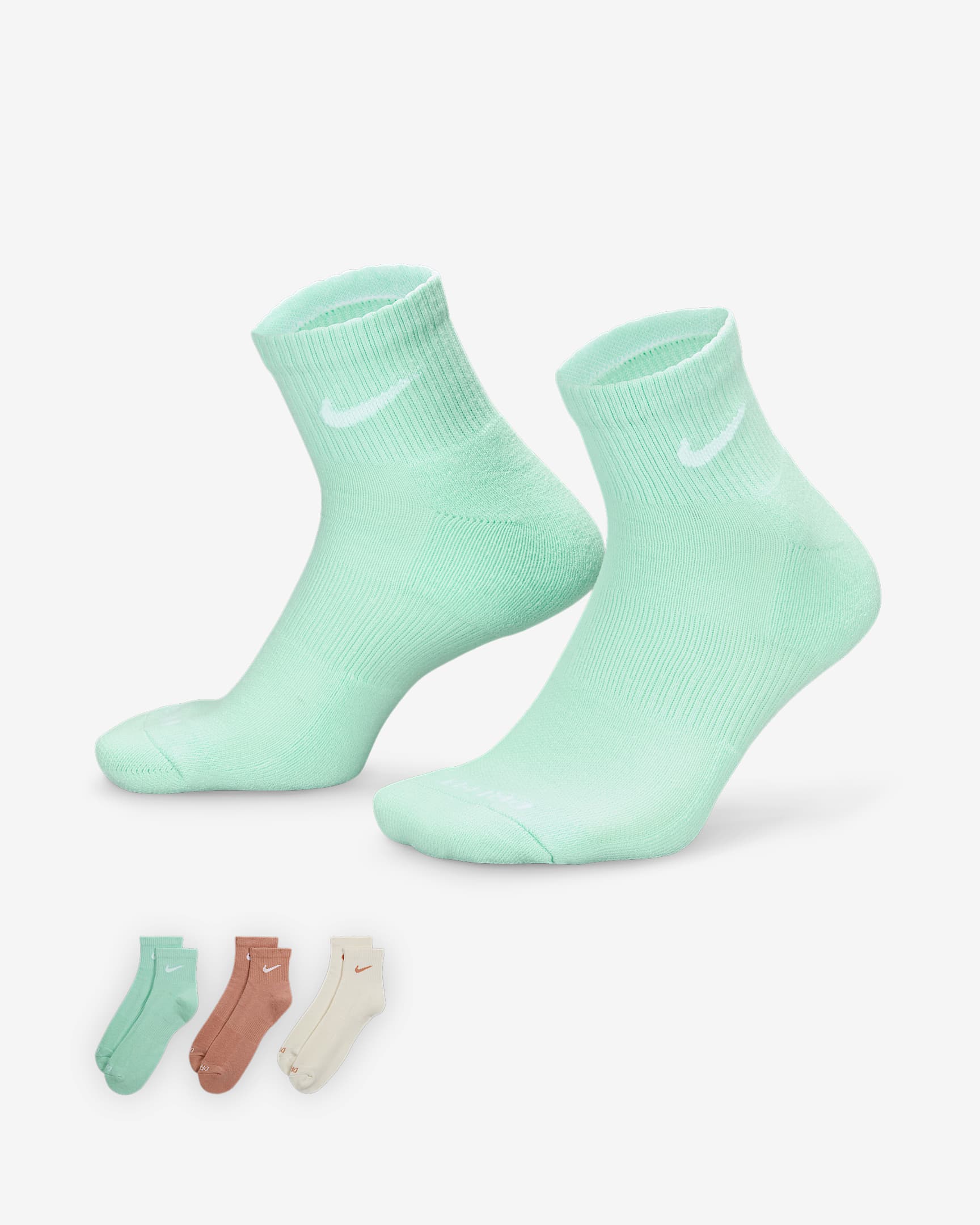 Nike Everyday Plus Cushioned Training Ankle Socks (3 Pairs) - Multi-Color