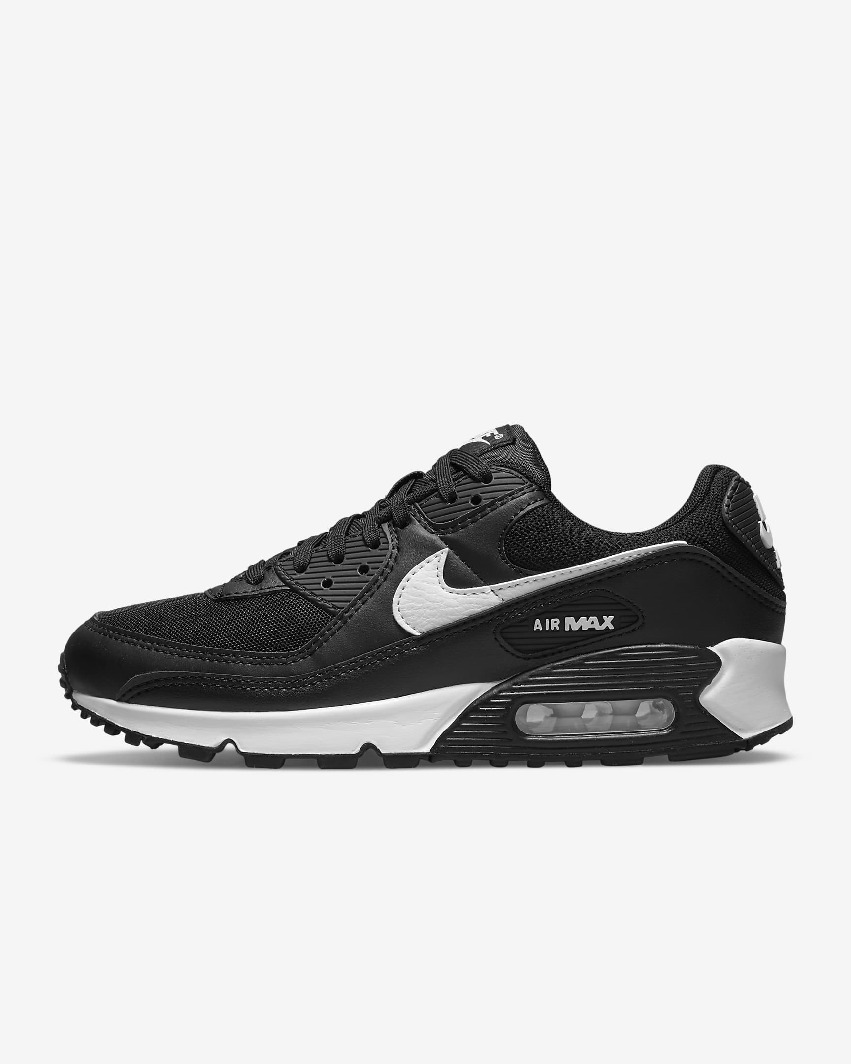 Nike Air Max 90-sko til kvinder - sort/sort/hvid