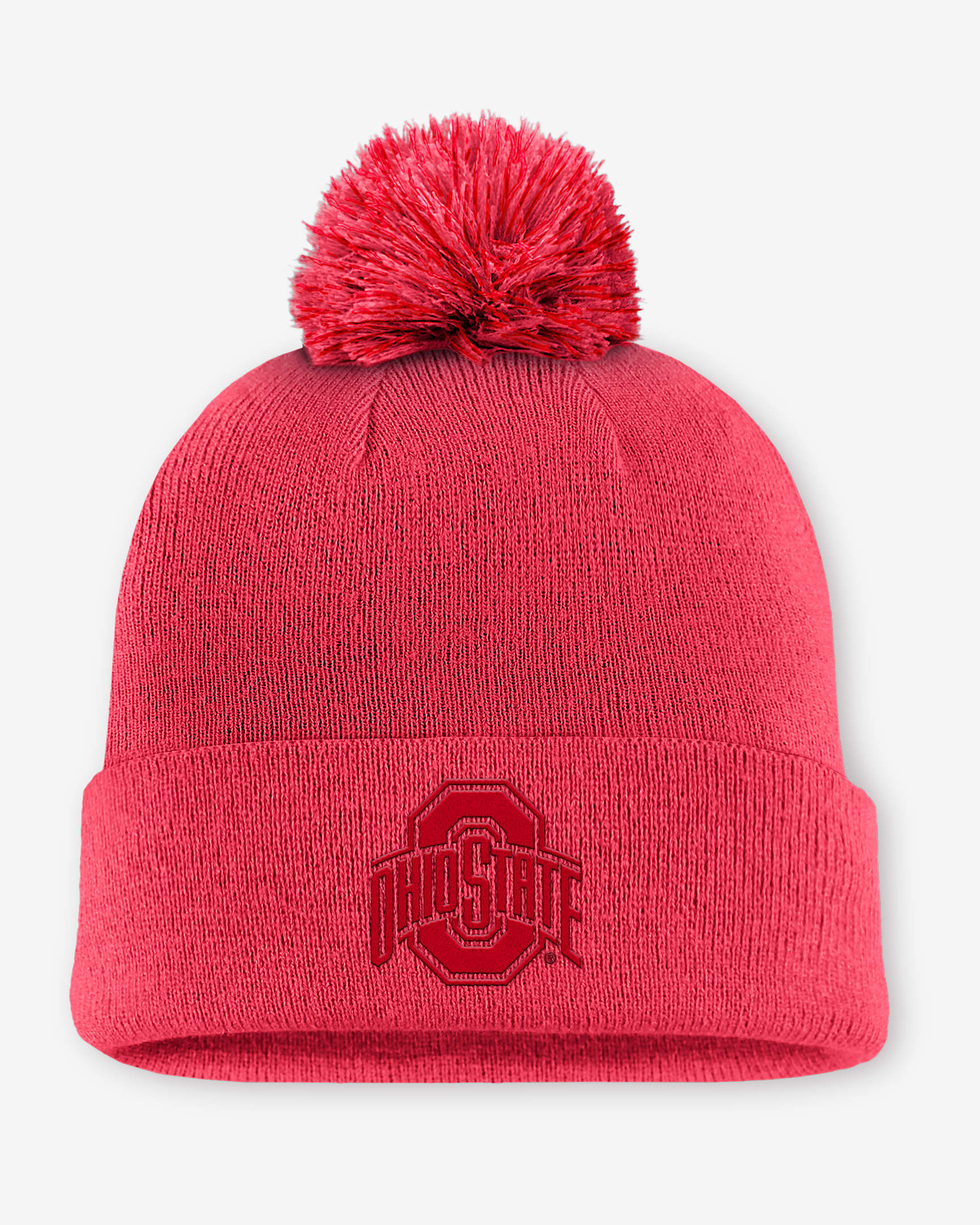 Ohio State Primetime Campus Toned Men's Nike College Cuffed Pom Beanie - Red