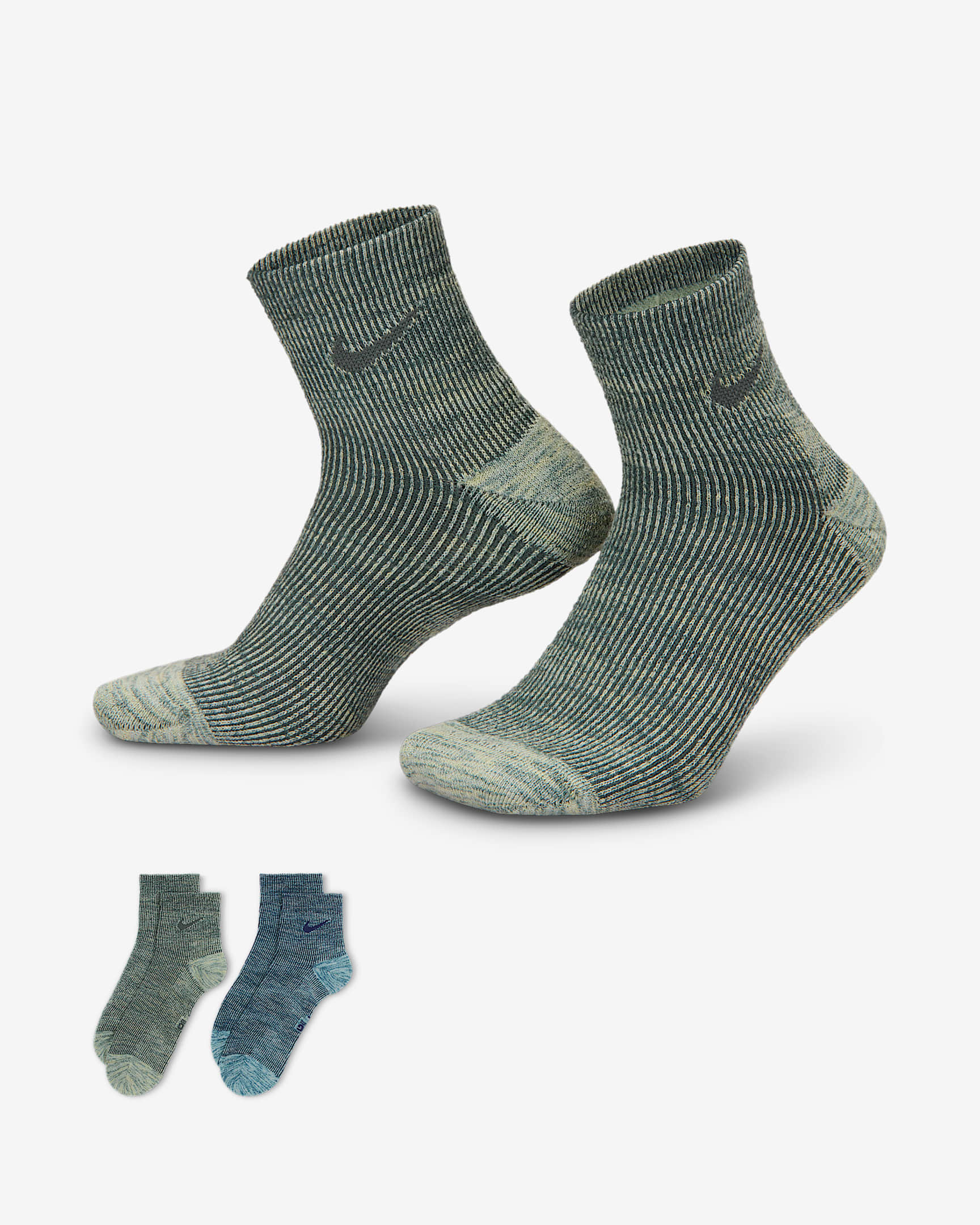 Nike Everyday Cushioned Ankle Socks (2 Pair) - Multi-Color