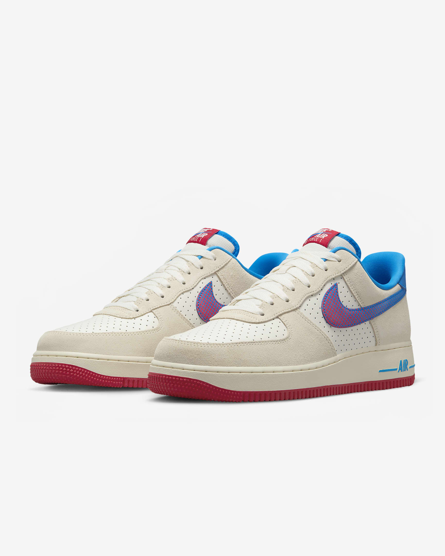 Nike Air Force 1 '07 LV8 Men's Shoes - Coconut Milk/Sail/University Red/Photo Blue