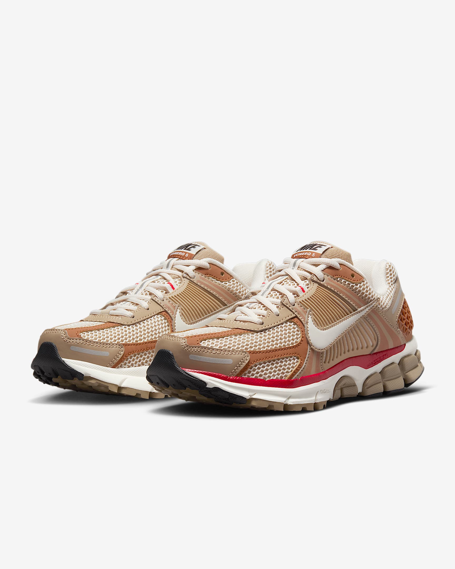Nike Zoom Vomero 5 Women's Shoes - Khaki/Fire Red/Sail/Phantom