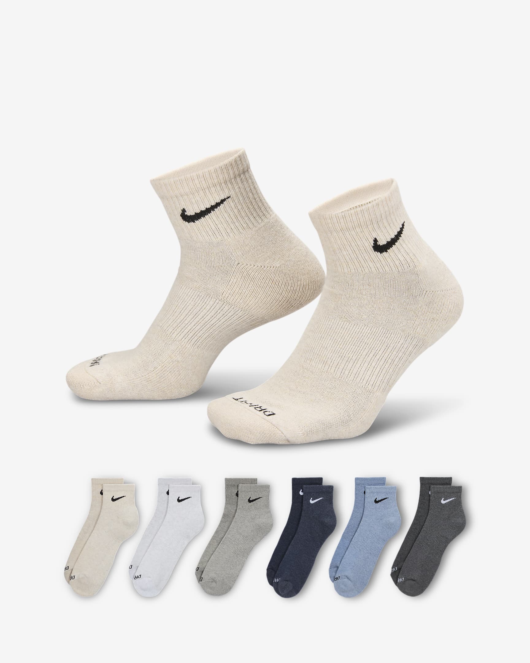 Nike Everyday Plus Cushioned Training Ankle Socks (6 Pairs) - Multi-Color