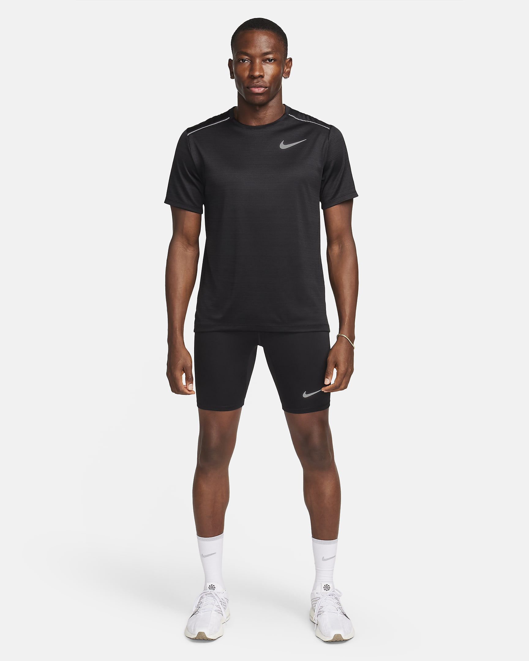 Tights de running forradas com slips e com comprimento até meio Dri-FIT Nike Fast para homem - Preto