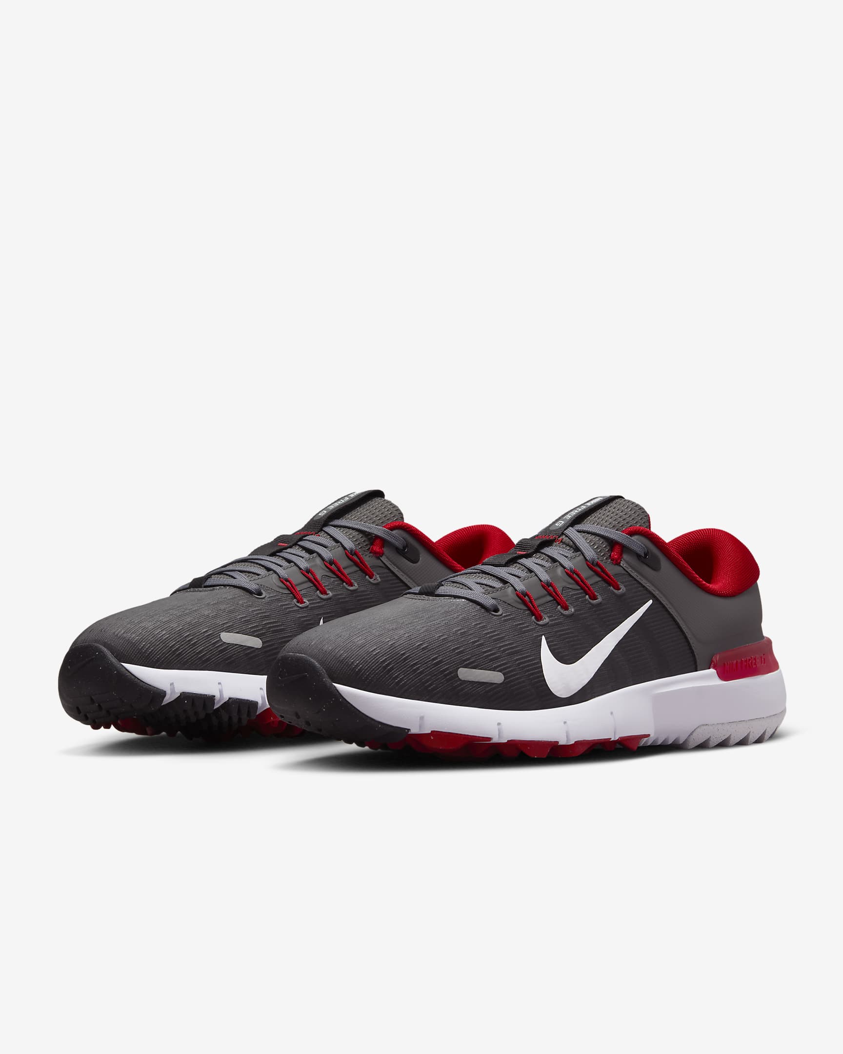 Nike Free Golf NN Golfschuh - Iron Grey/University Red/Smoke Grey/Weiß