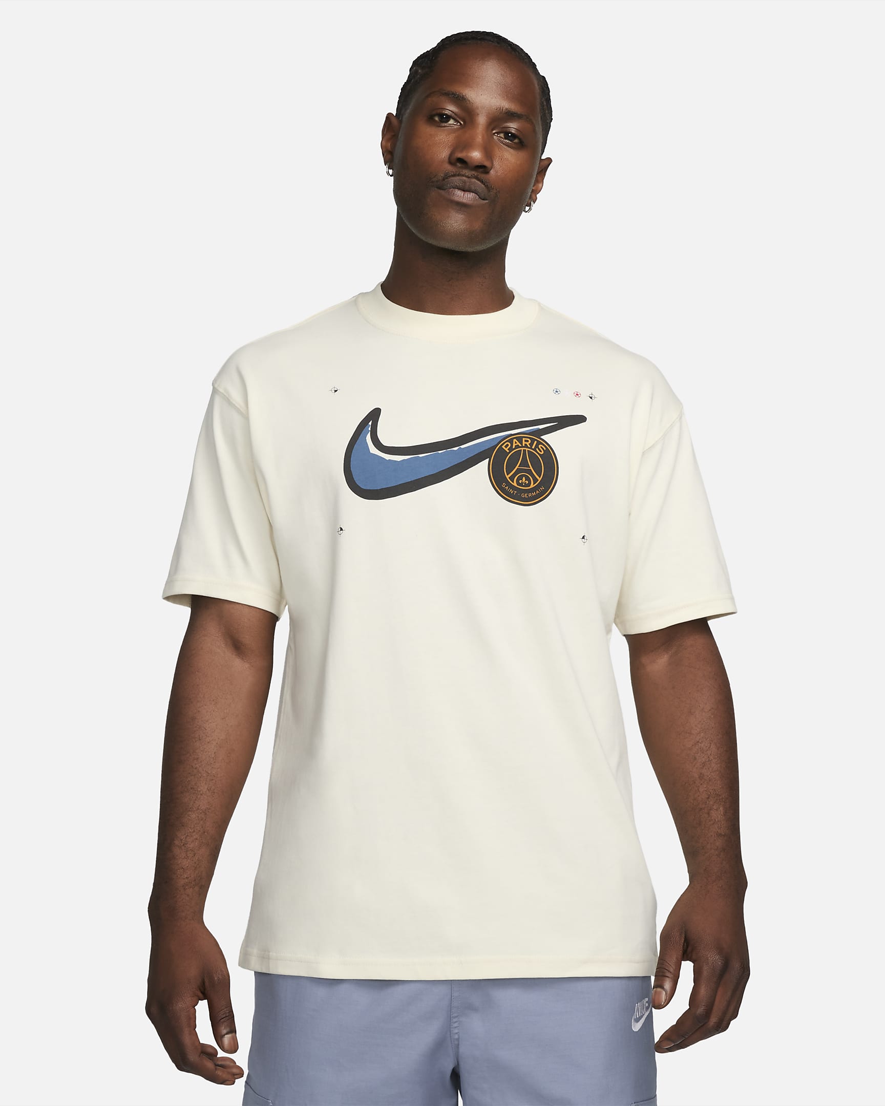 Paris Saint-Germain Max90 Men's Nike Football T-Shirt - Coconut Milk
