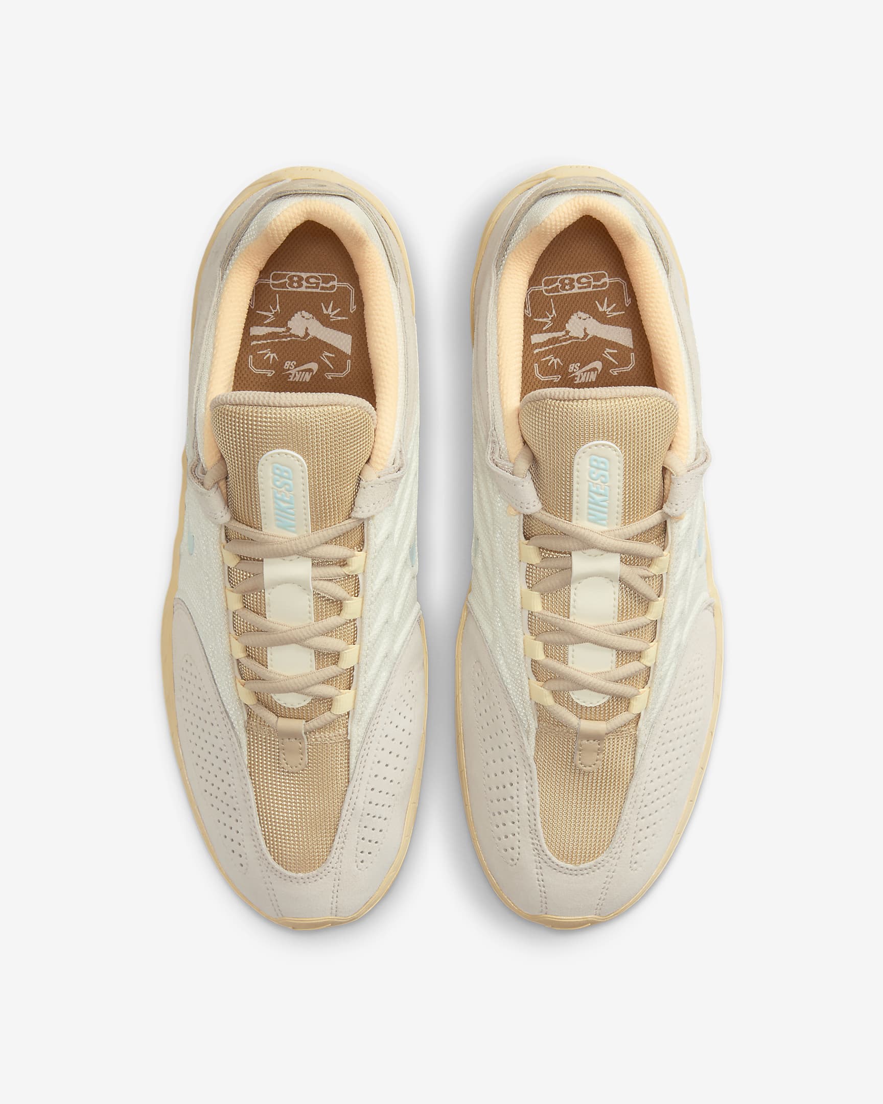 Nike SB Vertebrae Skate Shoes - Coconut Milk/Sesame/Flat Gold/Jade Ice