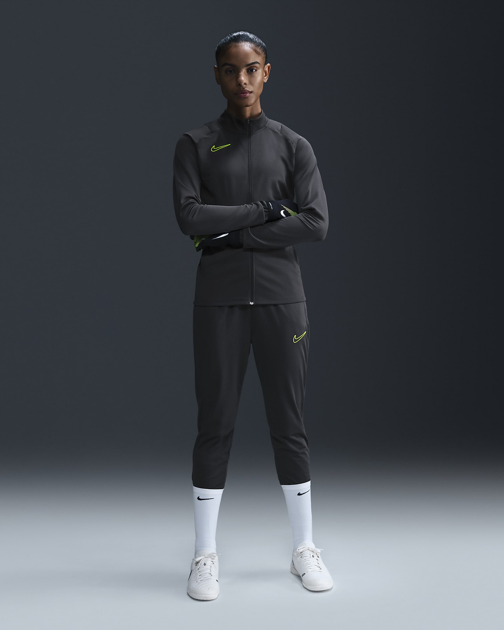 Nike Dri-FIT Academy-tracksuit til kvinder - Anthracite/Volt