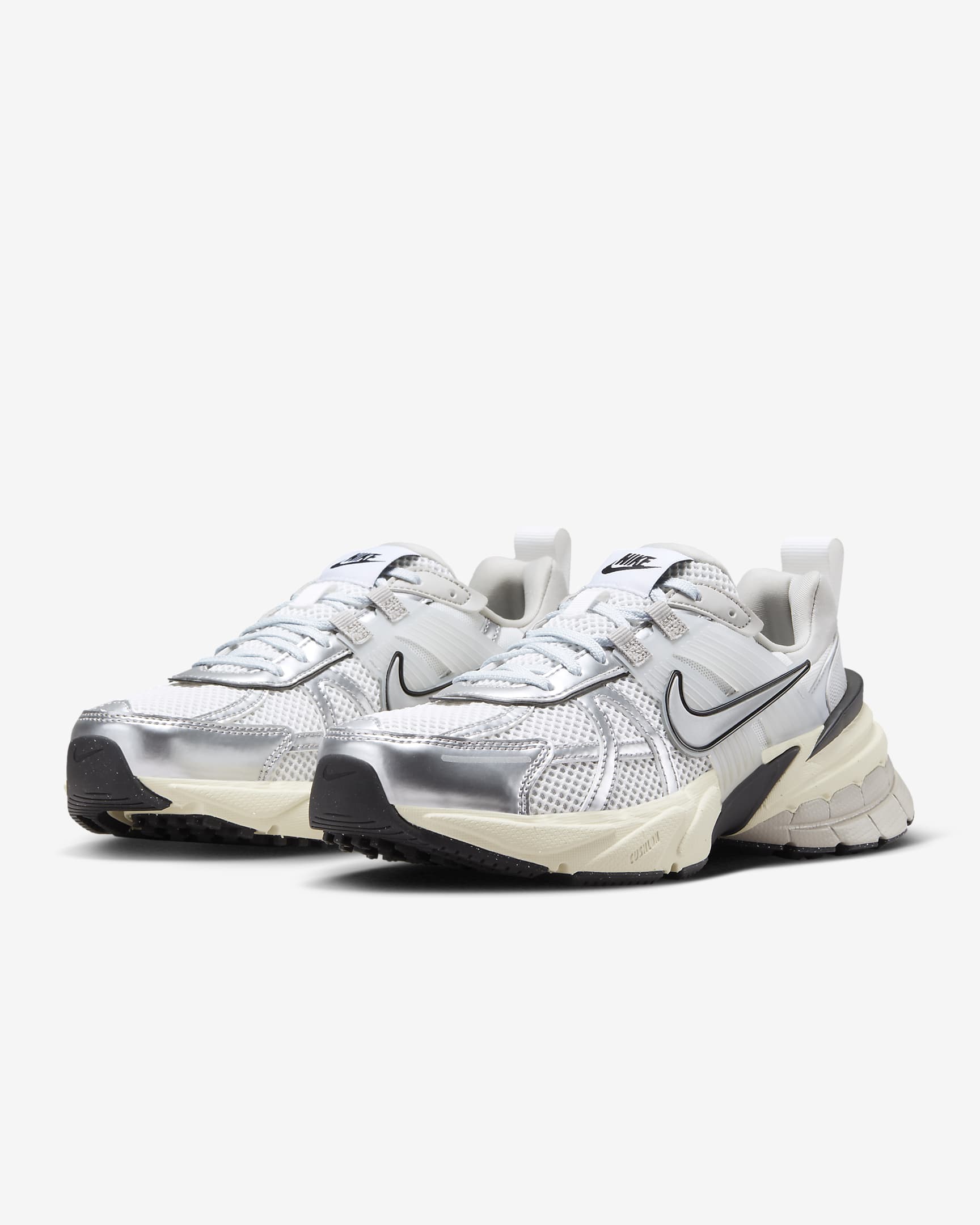 Nike V2K Run Shoes - Summit White/Pure Platinum/Light Iron Ore/Metallic Silver