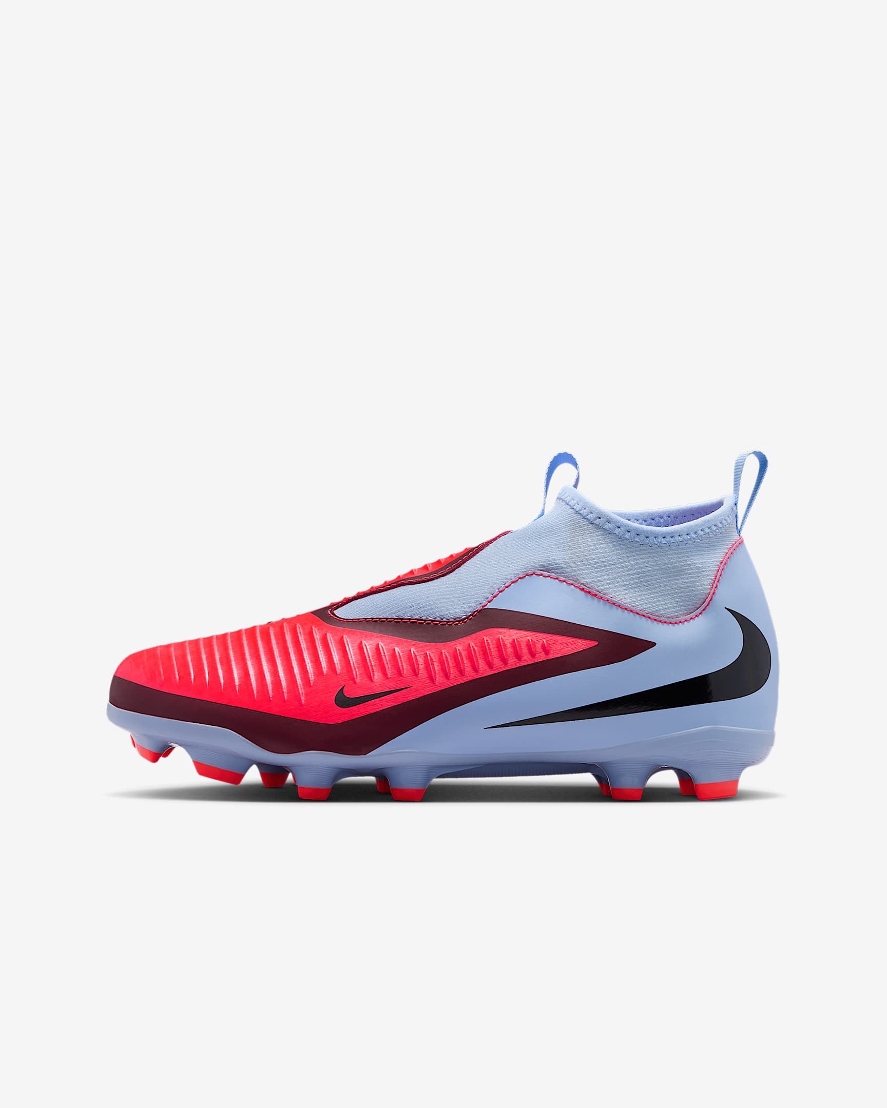 Nike Jr. Phantom 6 High Academy Older Kids' Multi-Ground Football Boot - Royal Tint/Black/Bright Crimson