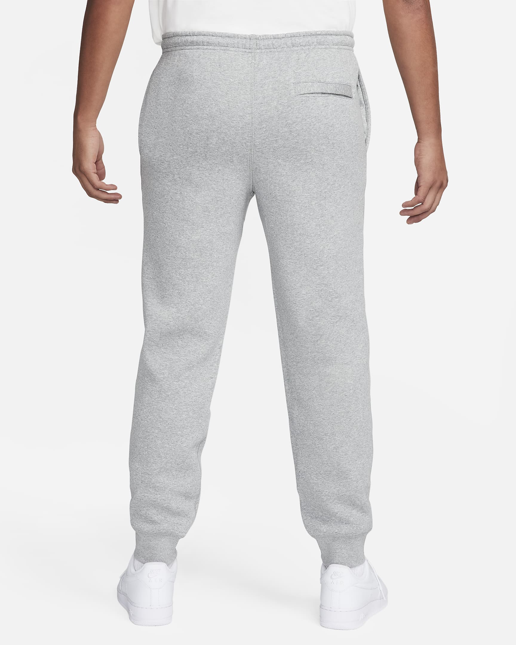 Nike Club Fleece-joggers til mænd - Dark Grey Heather/Light Smoke Grey/Safety Orange