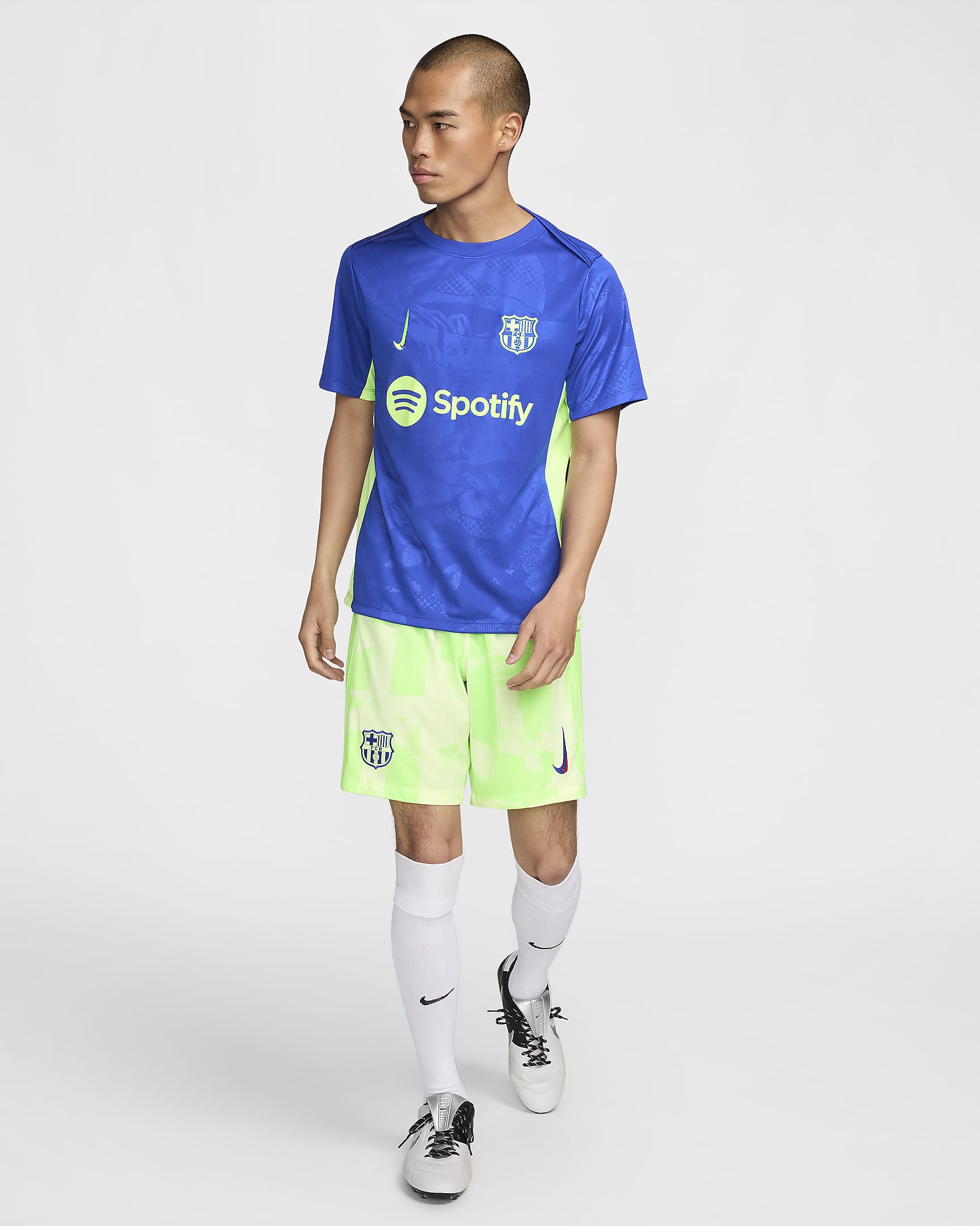 F.C. Barcelona Academy Pro Third Men's Nike Dri-FIT Football Pre-Match Top - Old Royal/Old Royal/Lime Blast/Lime Blast