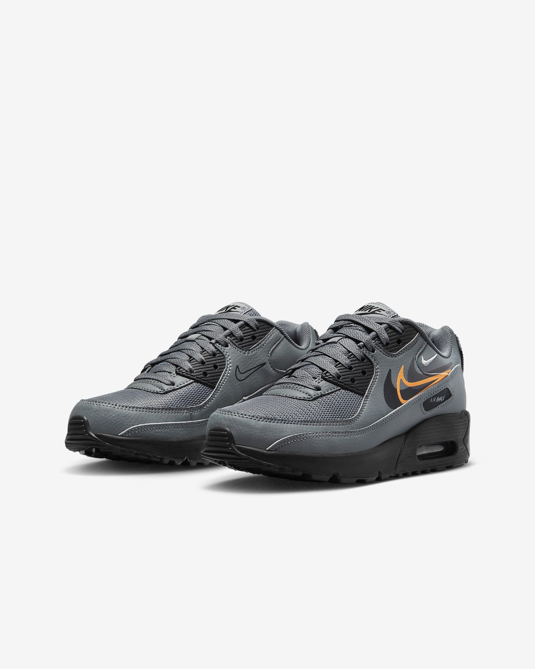 Nike Air Max 90 Next Nature Older Kids' Shoes - Smoke Grey/Bright Mandarin/Medium Ash/Black