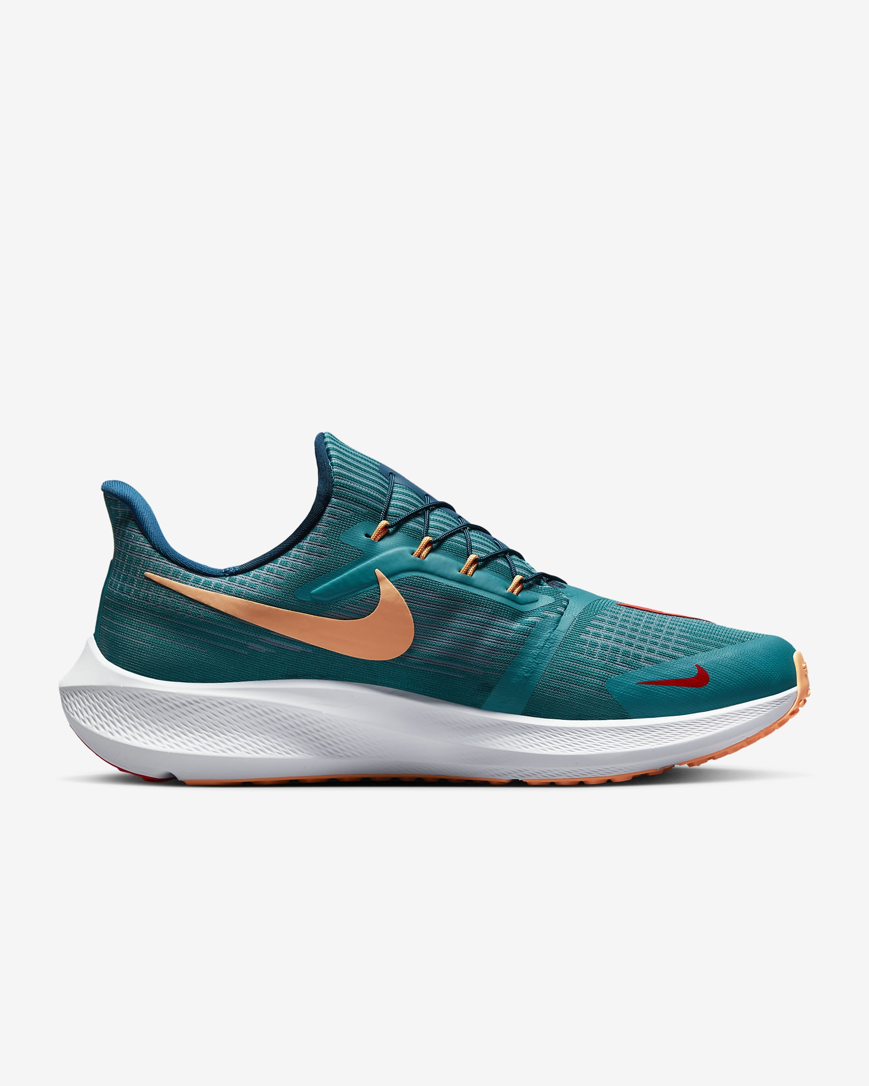 Nike Pegasus FlyEase Men's Easy On/Off Road Running Shoes - Bright Spruce/Valerian Blue/Peach Cream/Light Crimson