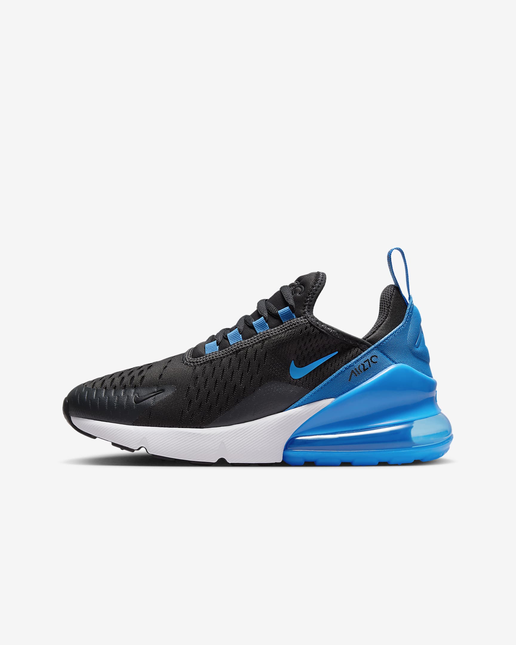 Nike Air Max 270 Big Kids' Shoes - Anthracite/Black/White/Light Photo Blue