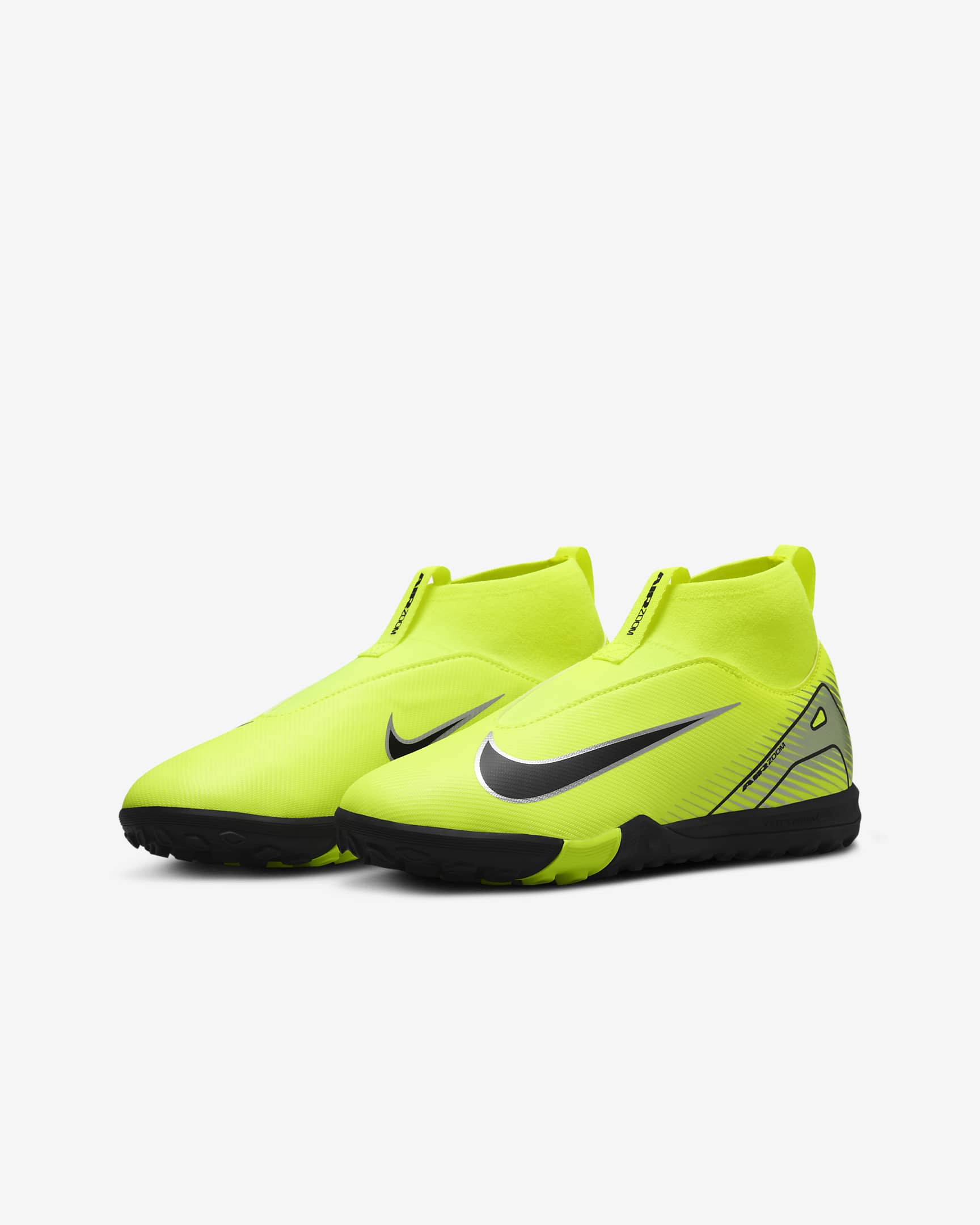 Nike Jr. Mercurial Superfly 10 Academy Younger/Older Kids' TF High-Top Football Shoes - Volt/Black